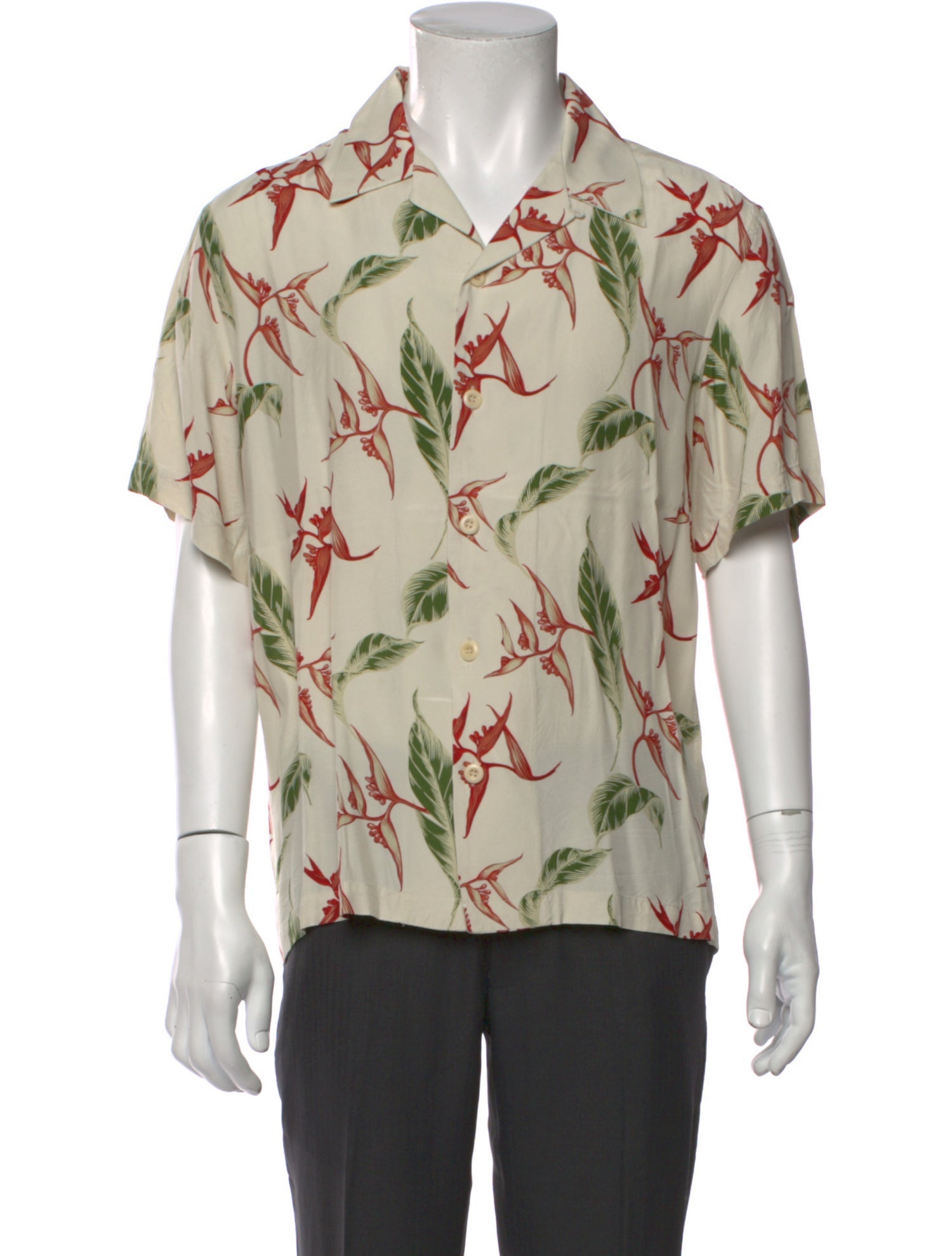 Sandro Floral Print Short Sleeve Shirt