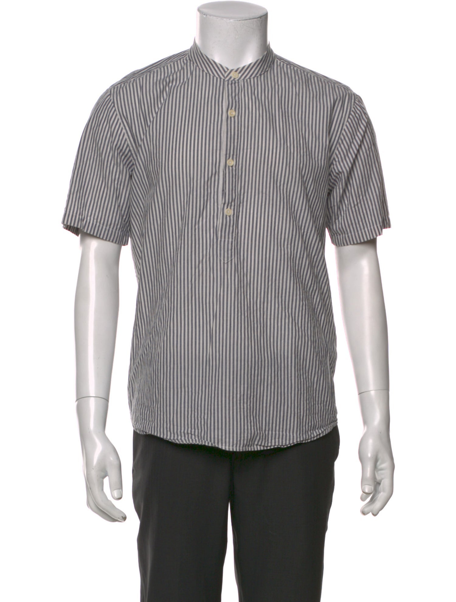 Sandro Striped Mock Neck Polo Shirt