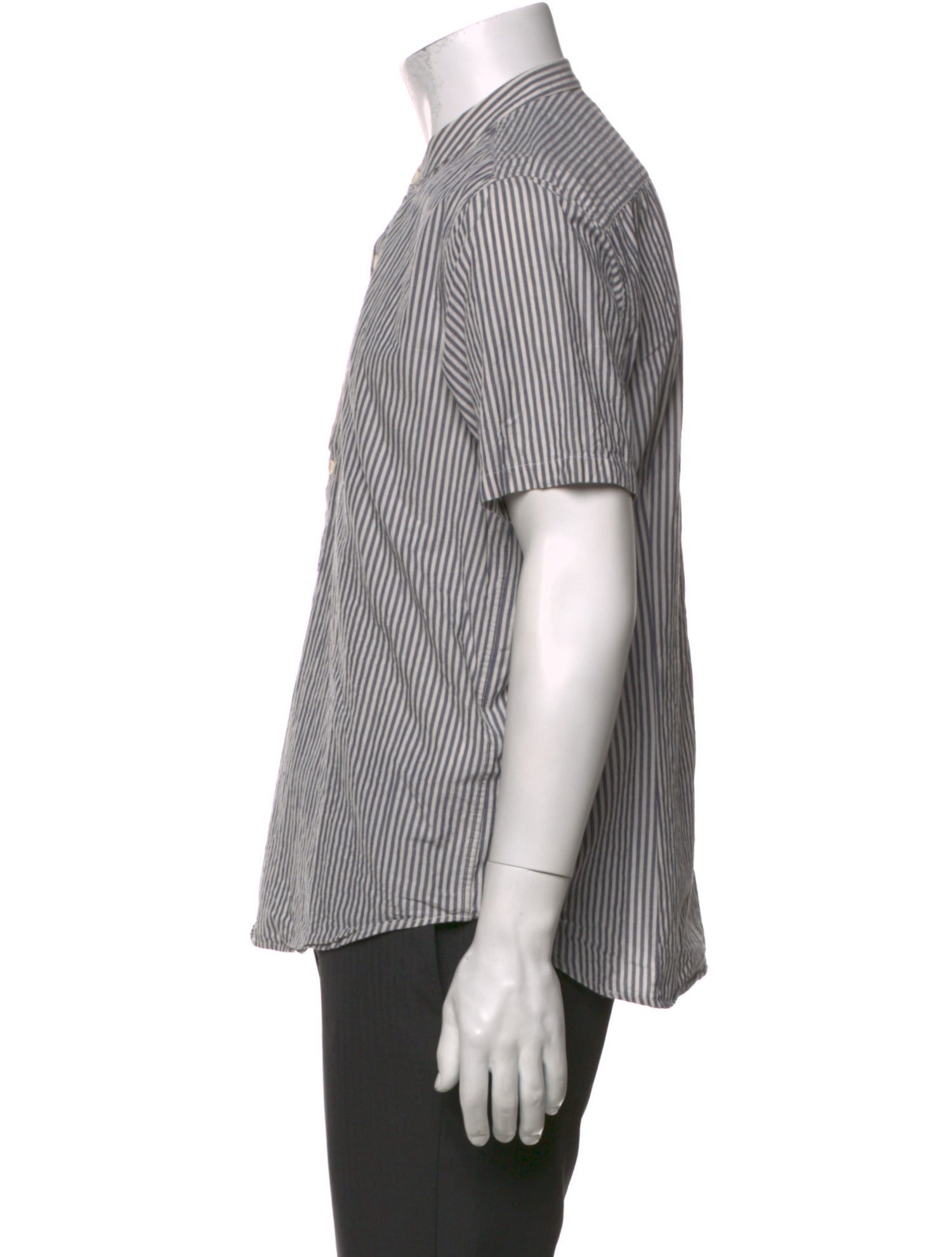 Sandro Striped Mock Neck Polo Shirt