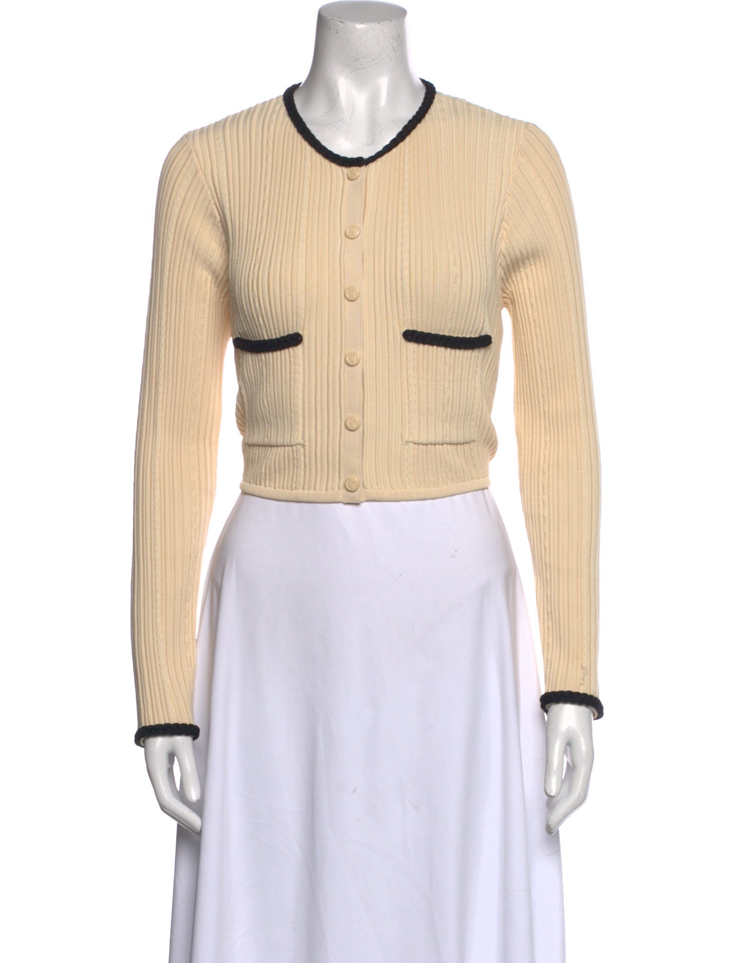 Sandro Crew Neck Long Sleeve Crop Top