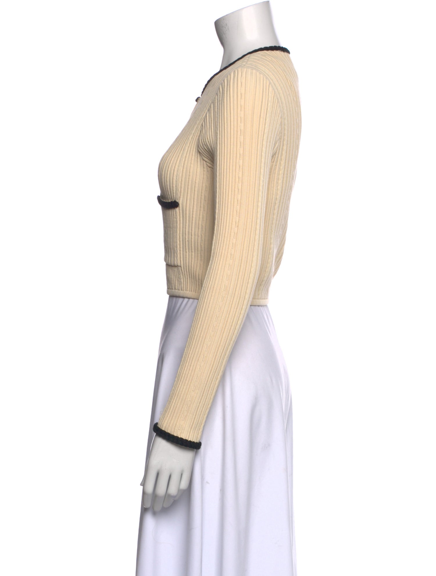 Sandro Crew Neck Long Sleeve Crop Top