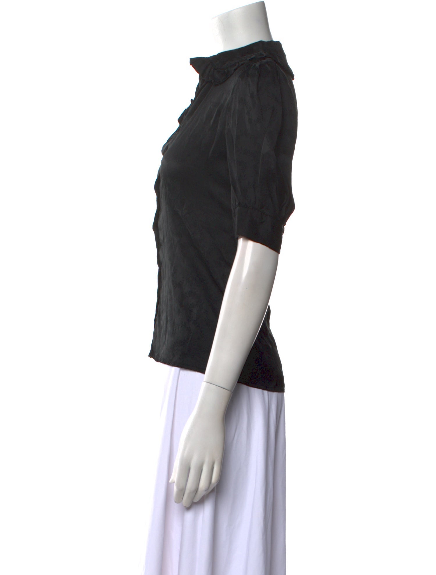 Sandro V-Neck Short Sleeve Button-Up Top