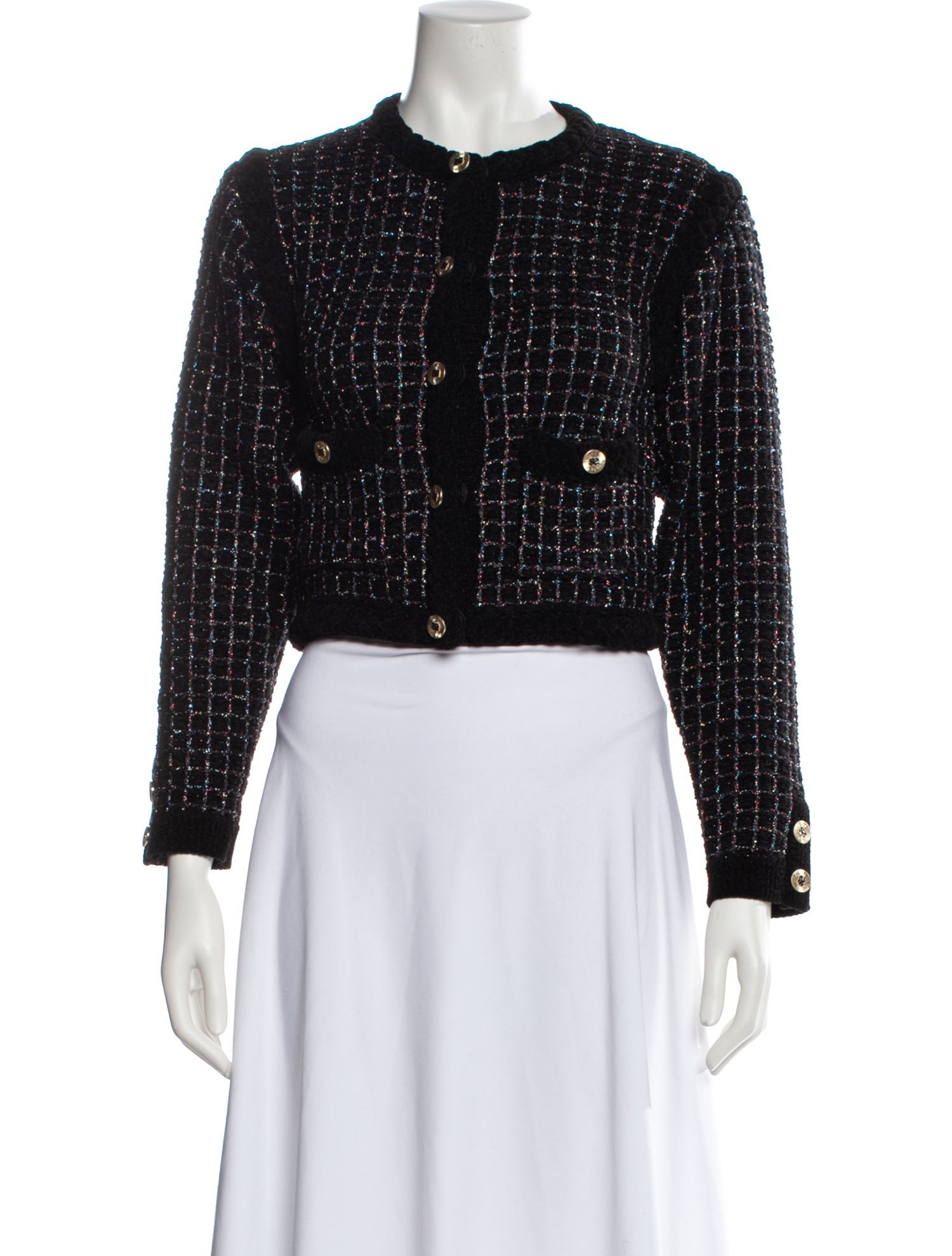 Sandro Virgin Wool Tweed Pattern Evening Jacket