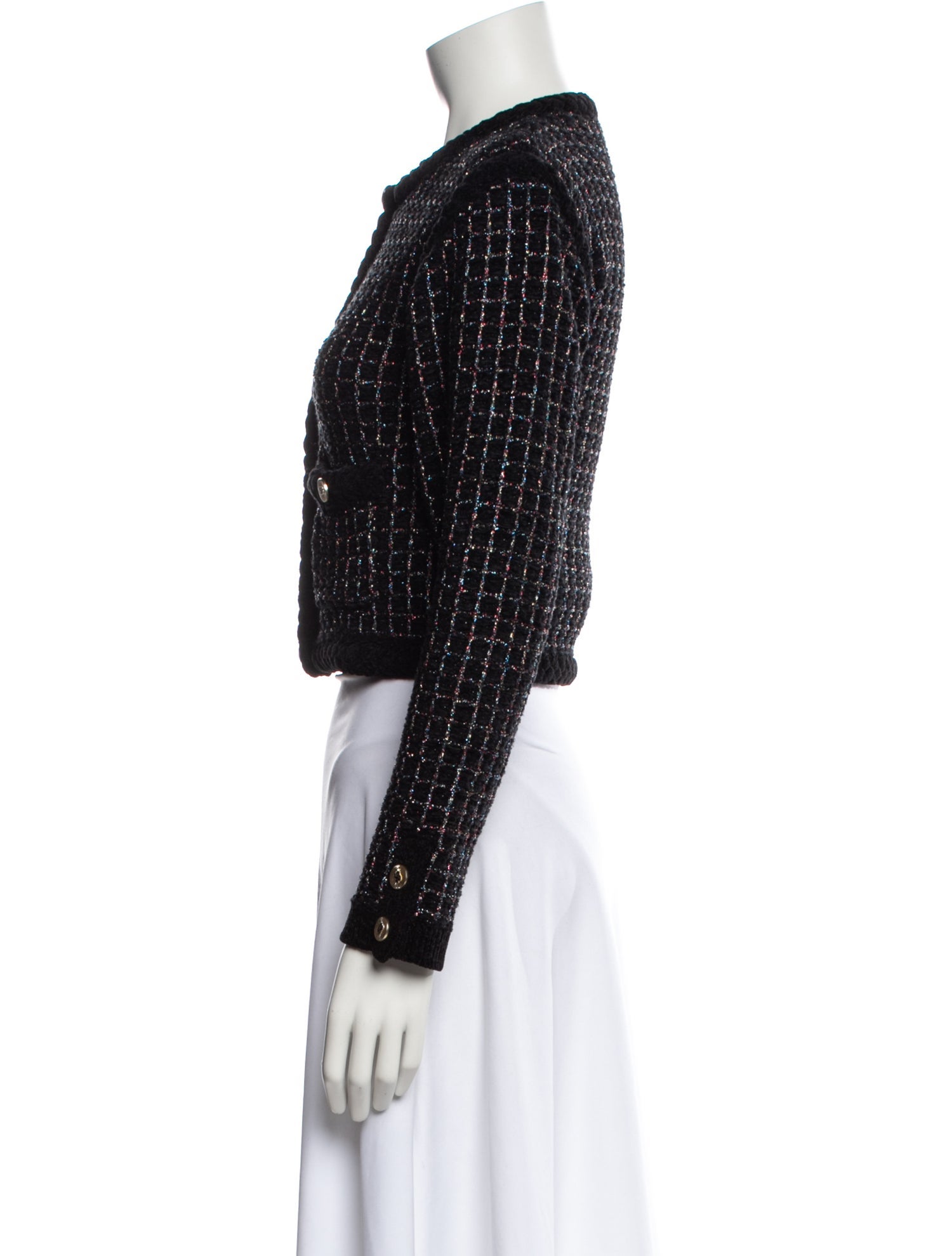Sandro Virgin Wool Tweed Pattern Evening Jacket
