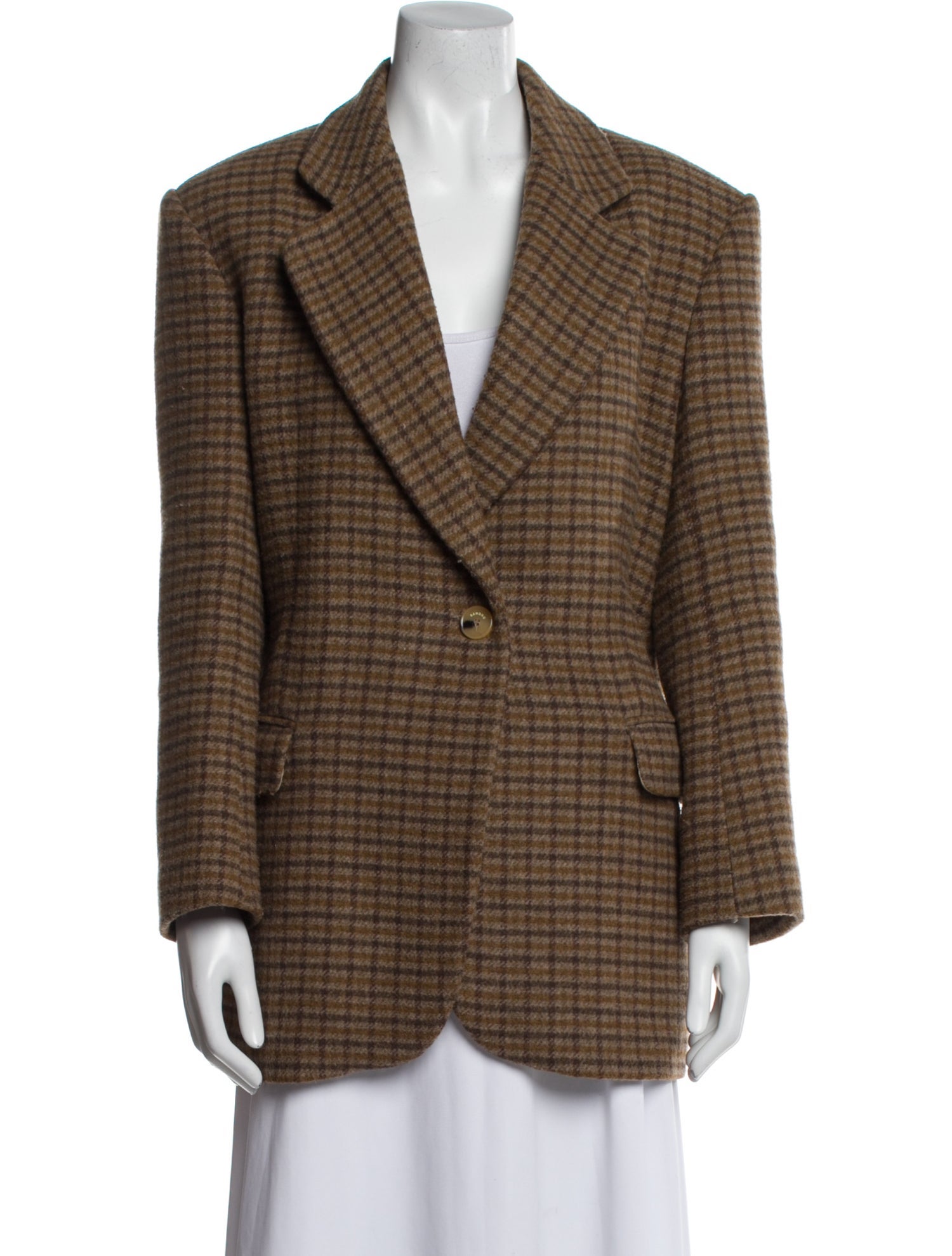 Sandro Plaid Print Blazer