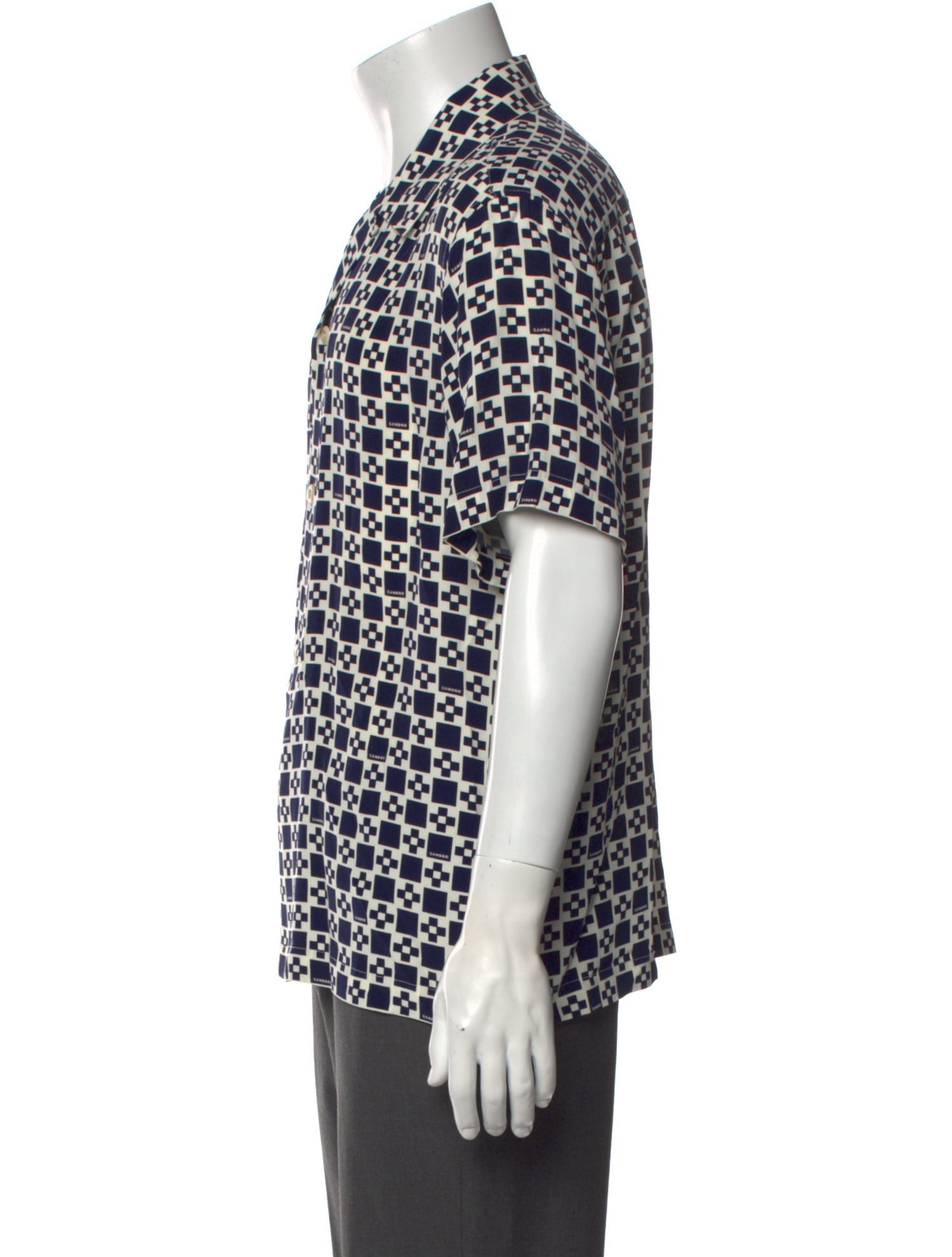 Sandro Printed Short Sleeve Shirt