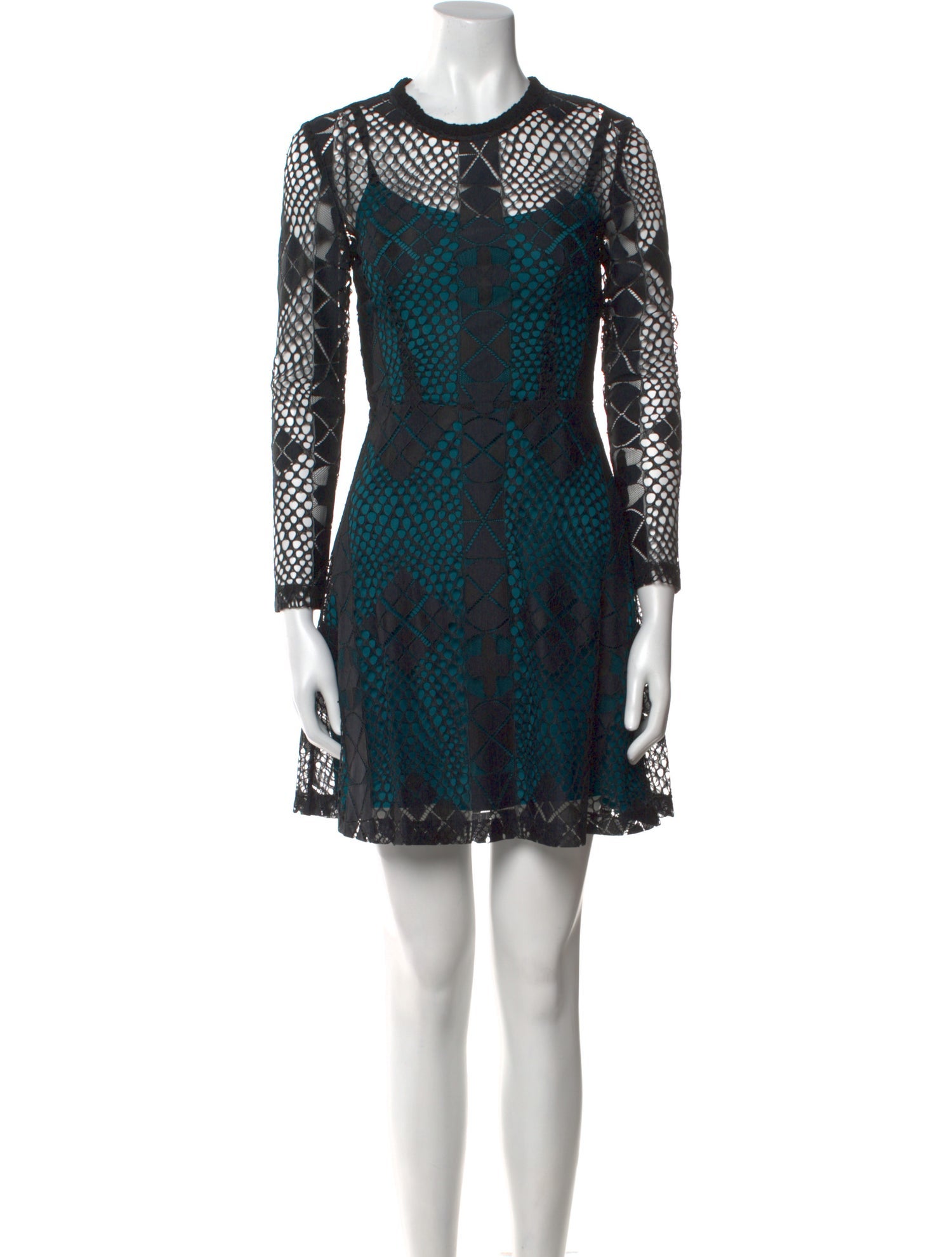 Sandro Lace Pattern Mini Dress