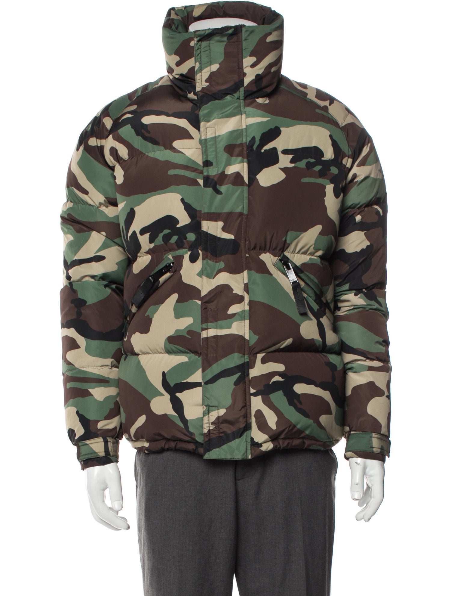 Sandro Camouflage Print Puffer Coat