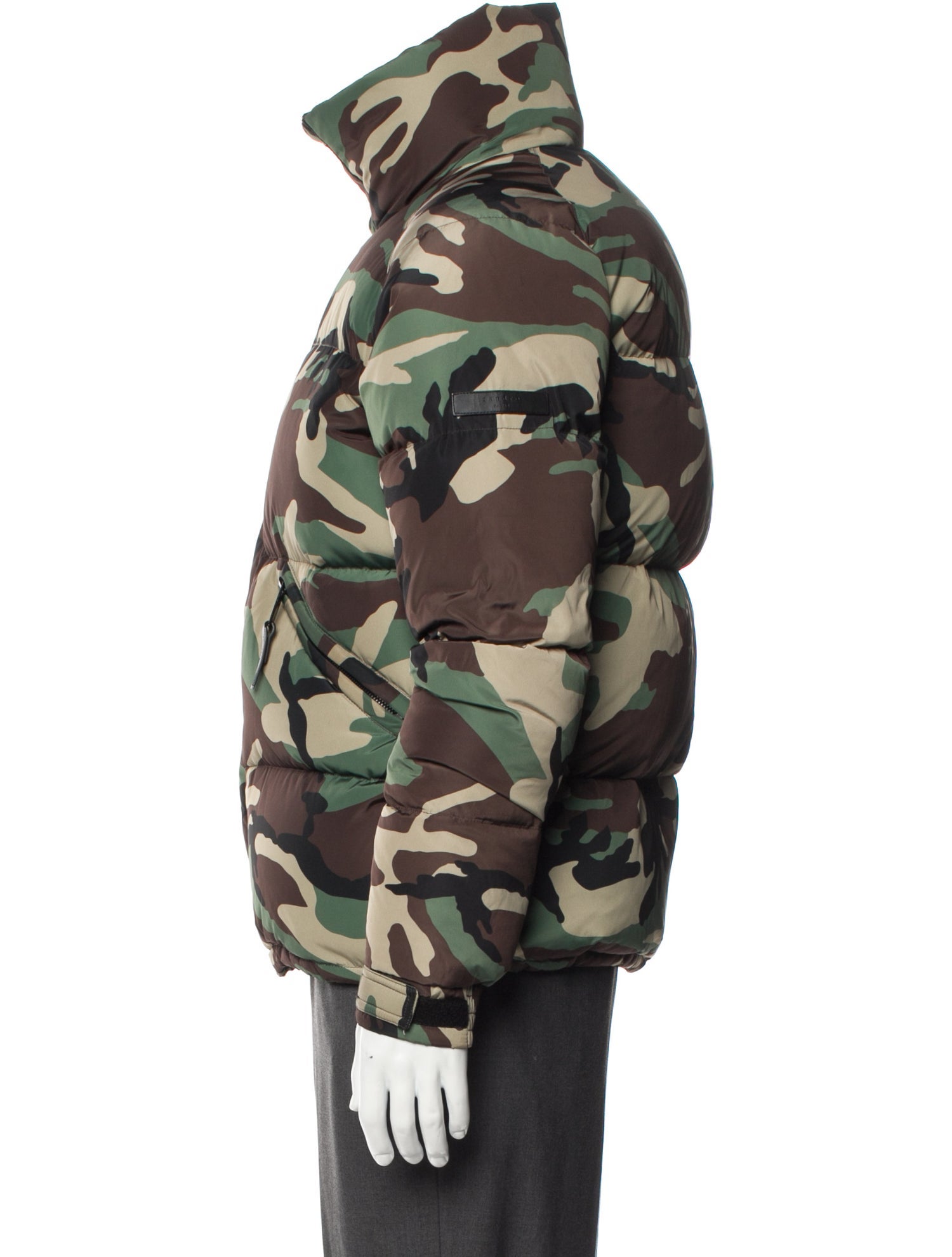 Sandro Camouflage Print Puffer Coat