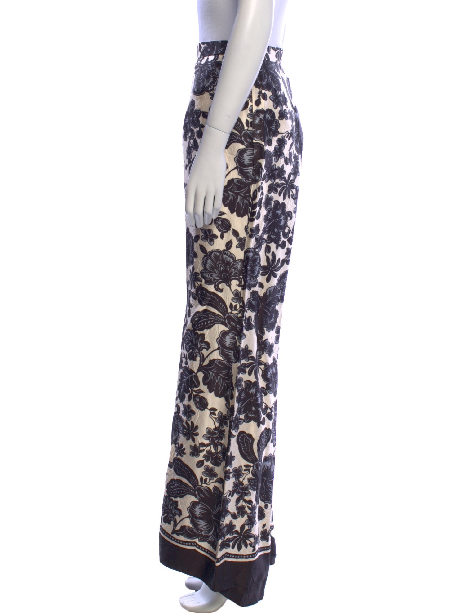 Sandro Floral Print Wide Leg Pants