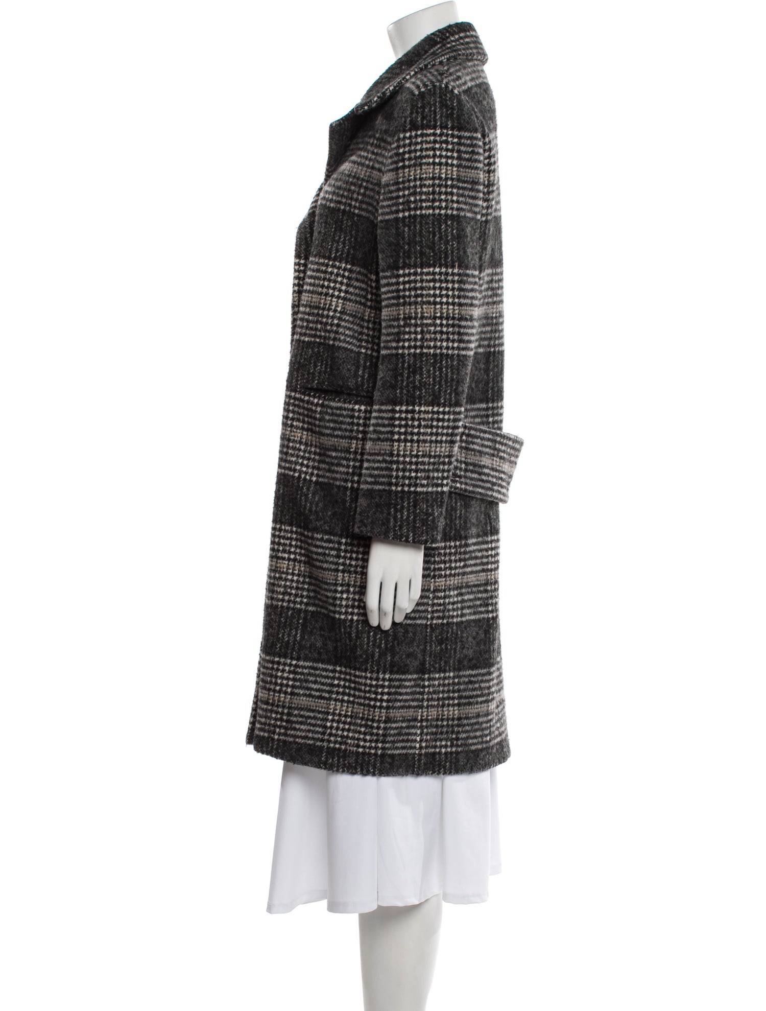 Sandro Plaid Print Peacoat