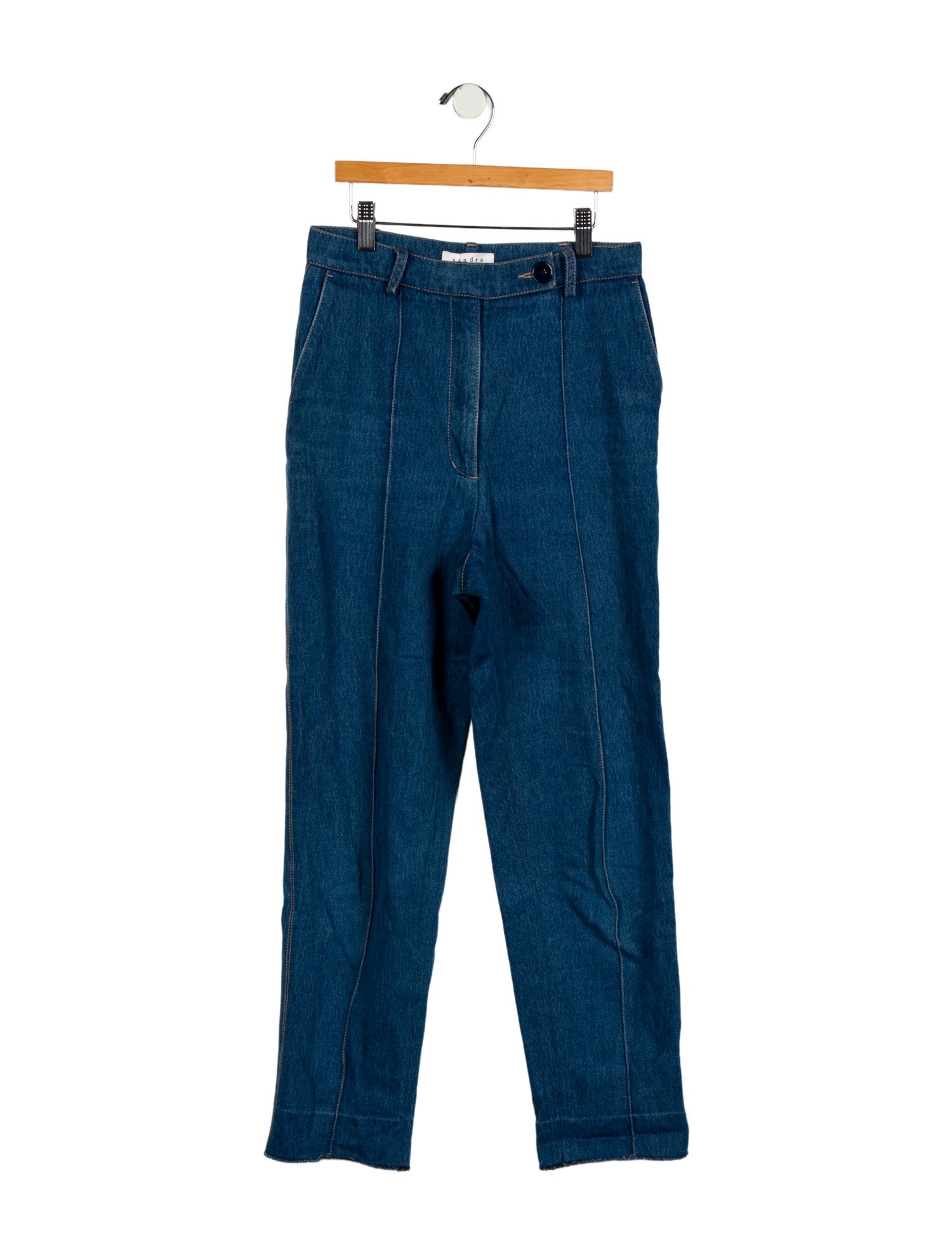 Sandro High-Rise Straight Leg Jeans