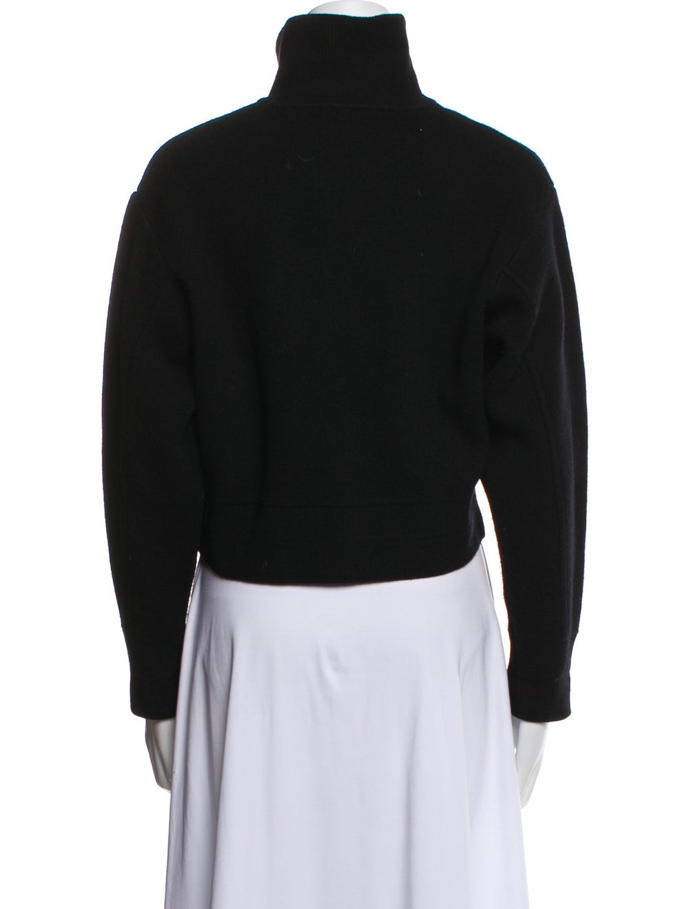 Sandro Jacket Black Stand Collar Patch Pockets & - image 3