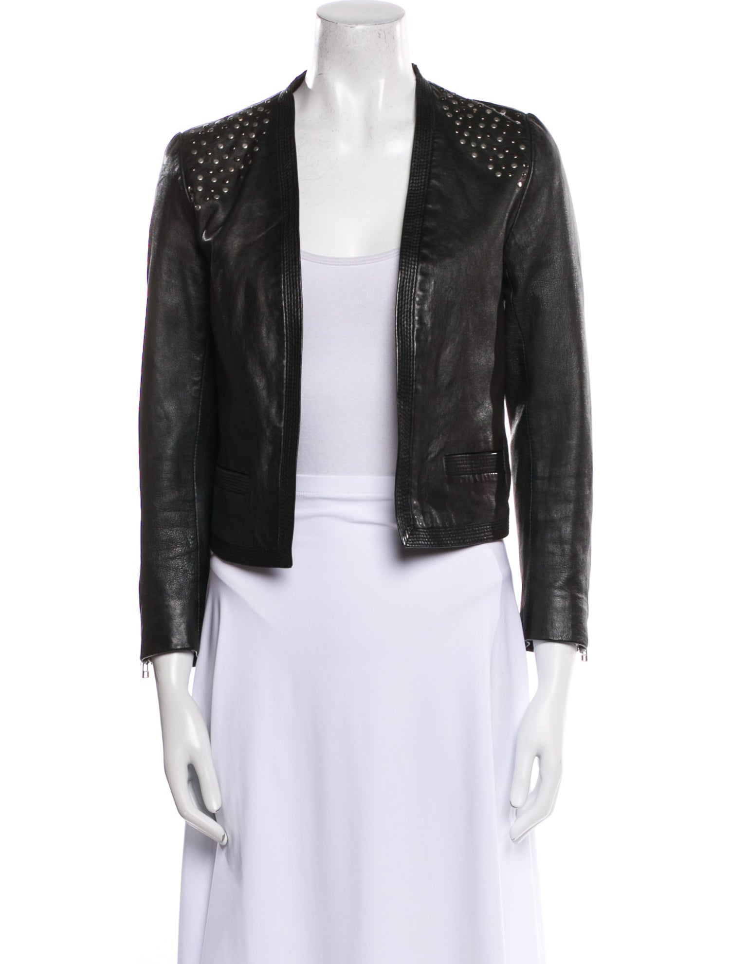 Sandro Lambskin Printed Evening Jacket