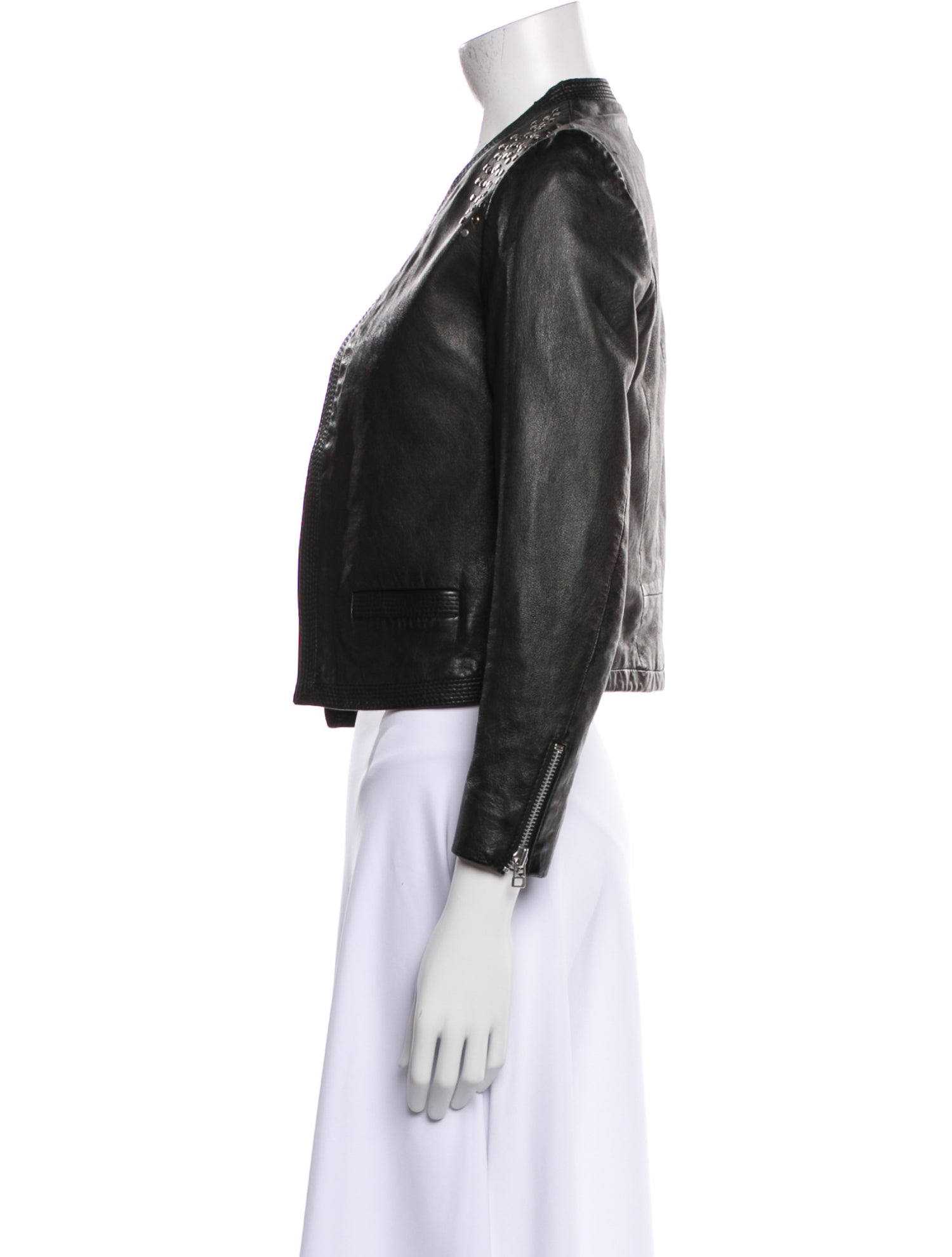Sandro Lambskin Printed Evening Jacket