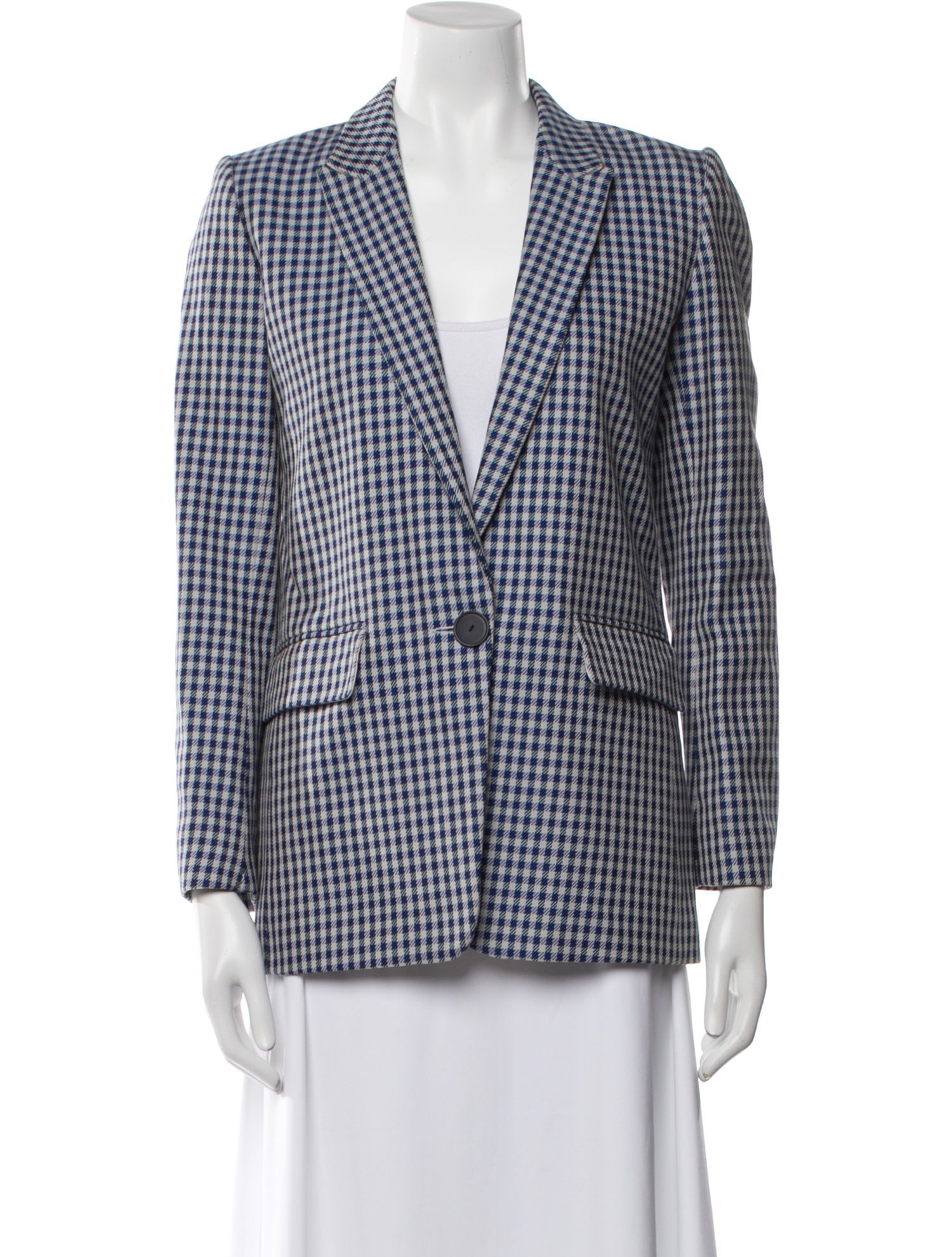 Sandro Plaid Print Blazer