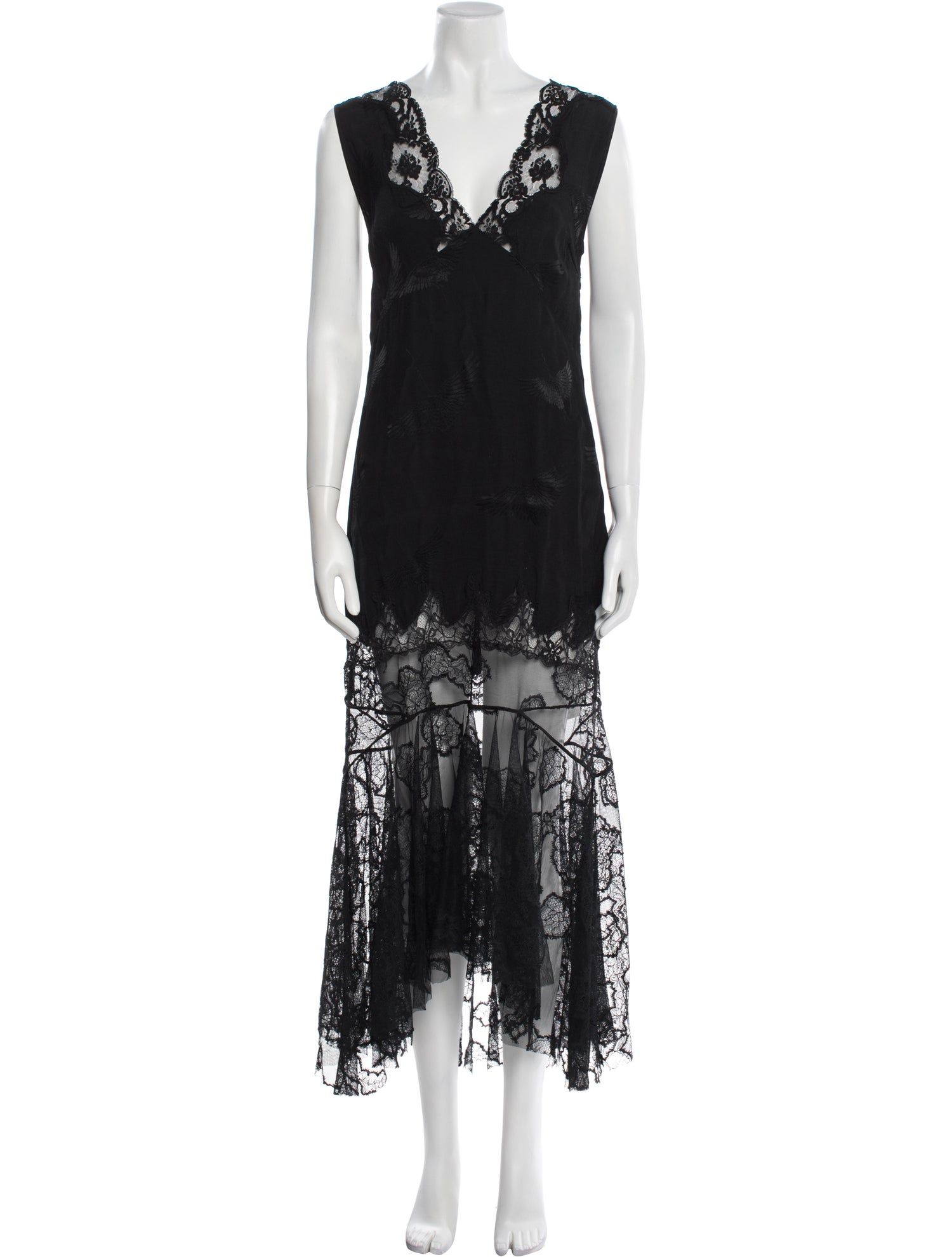 Sandro Lace Pattern Long Dress