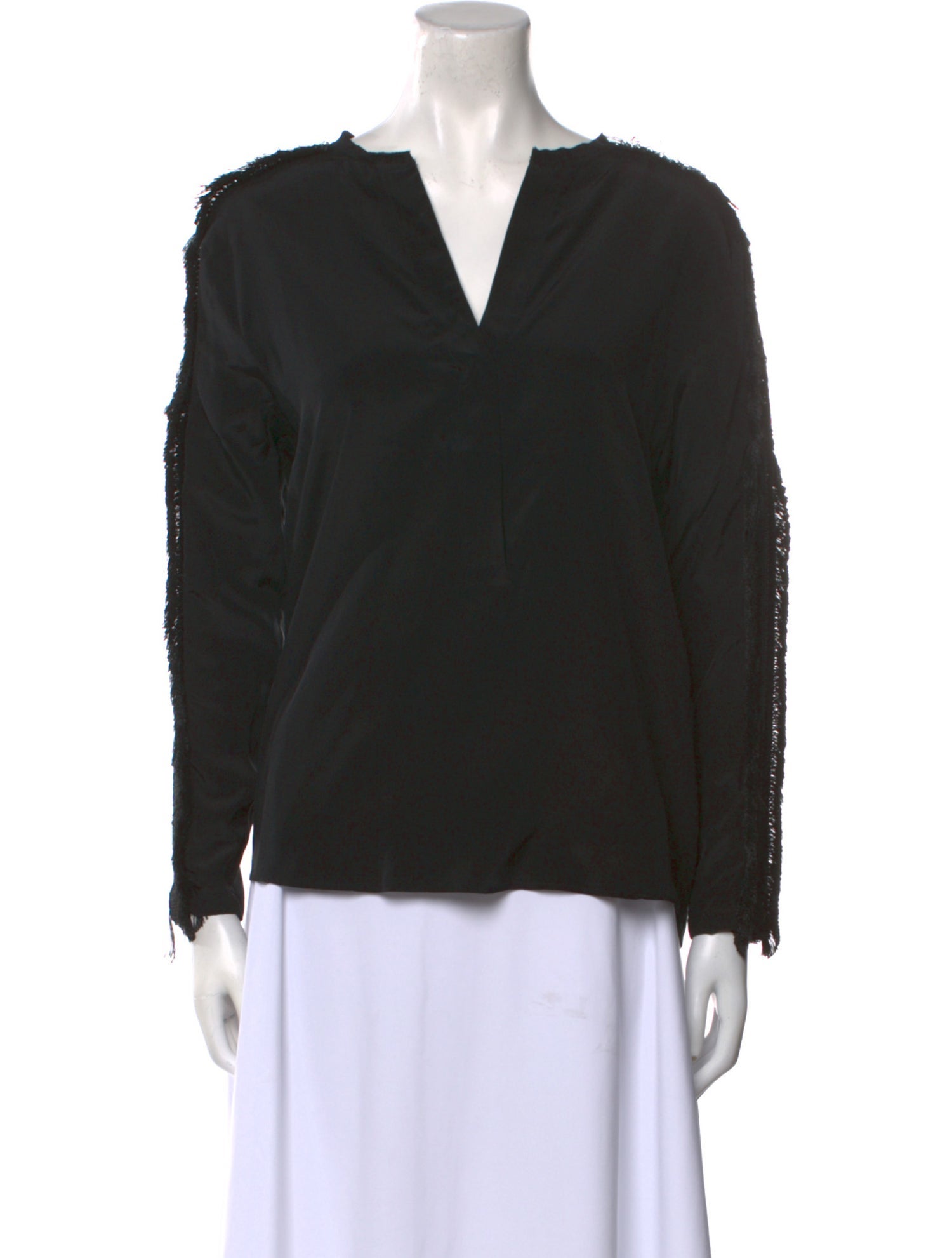 Sandro Silk V-Neck Blouse