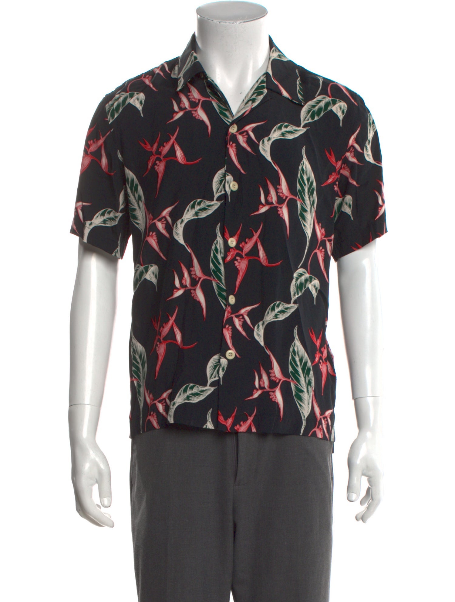 Sandro Floral Print Short Sleeve Shirt