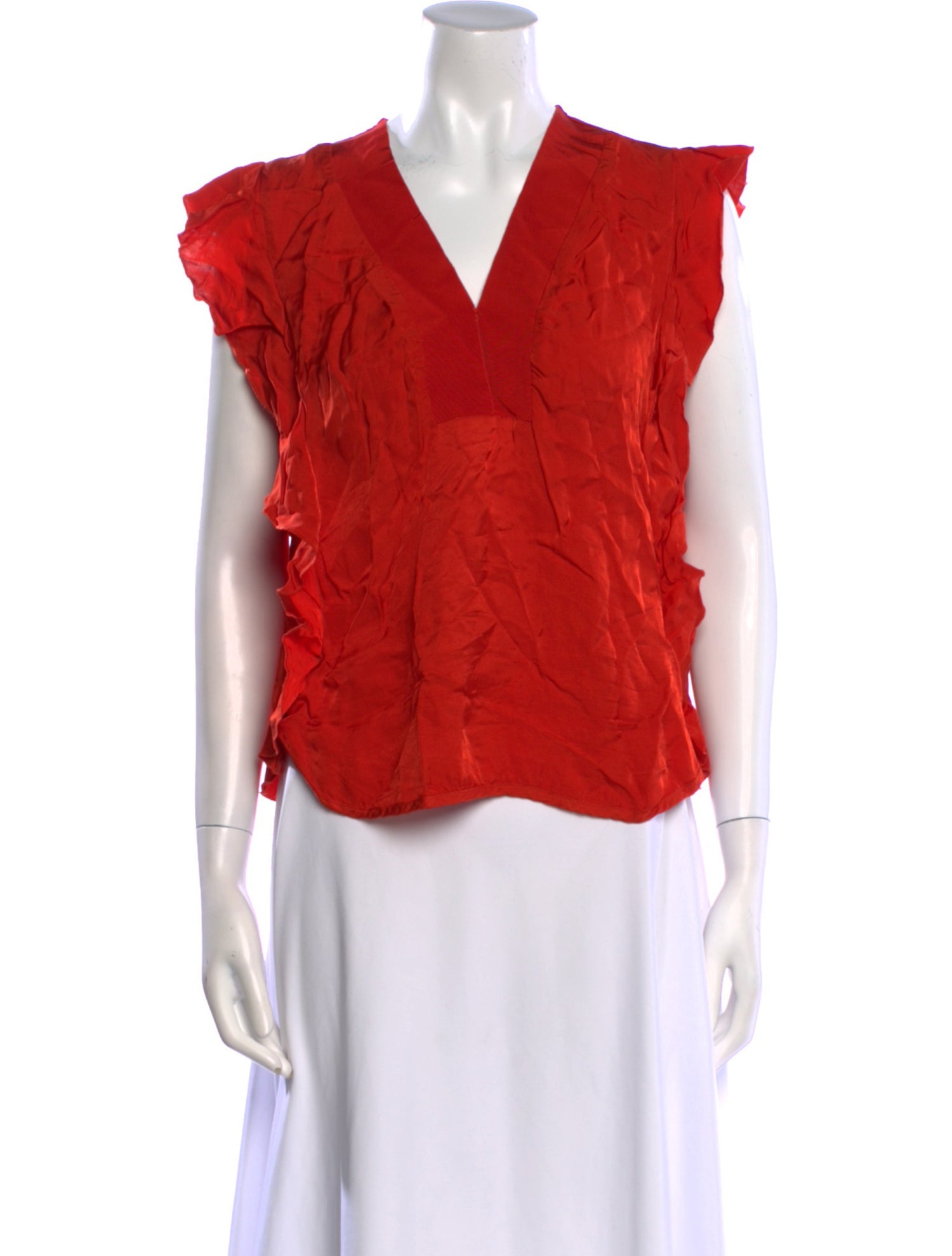 Sandro V-Neck Short Sleeve Blouse