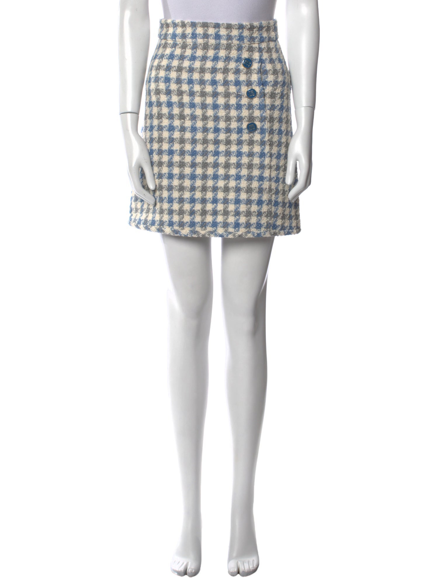 Sandro Houndstooth Print Mini Skirt
