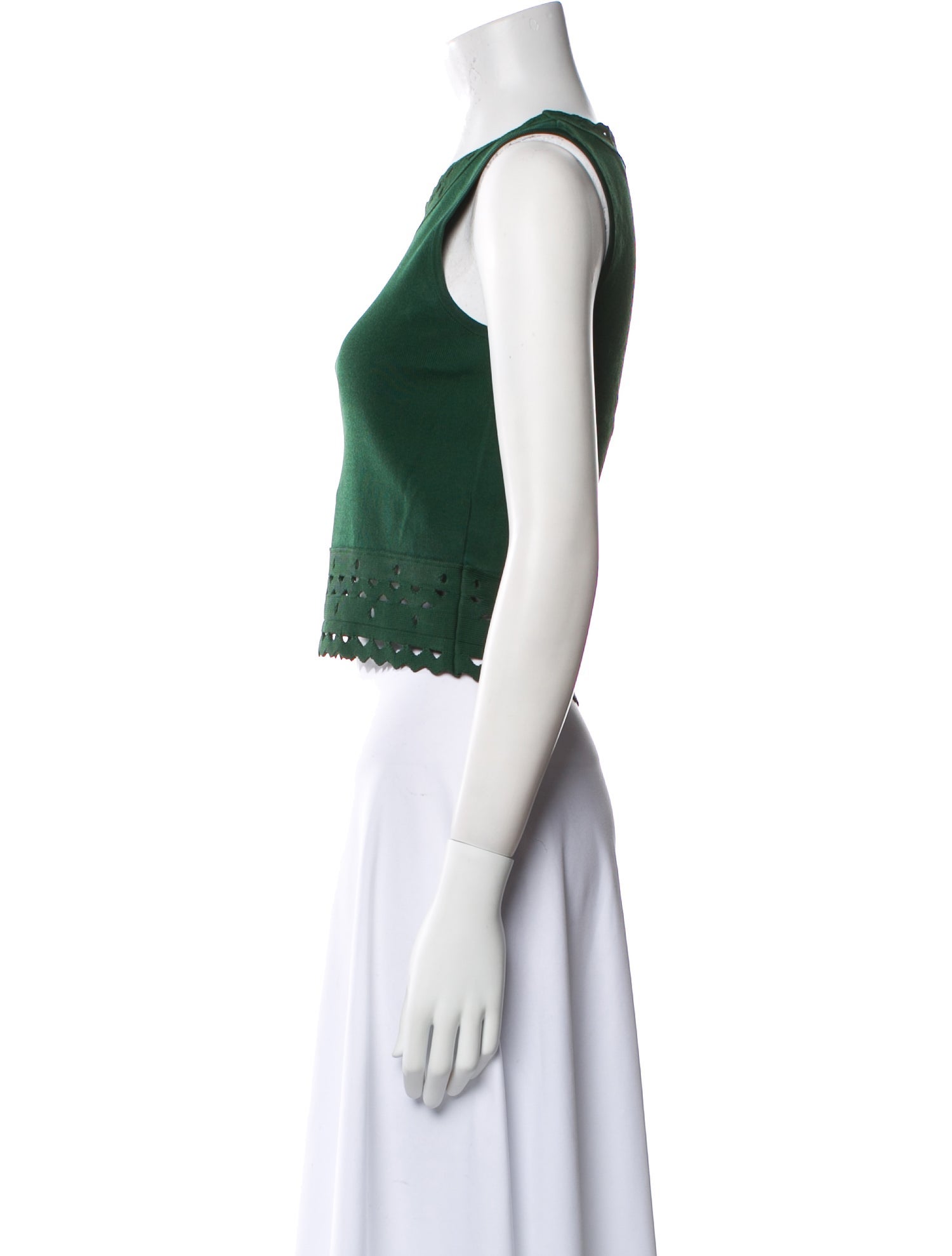 Sandro Crew Neck Sleeveless Crop Top
