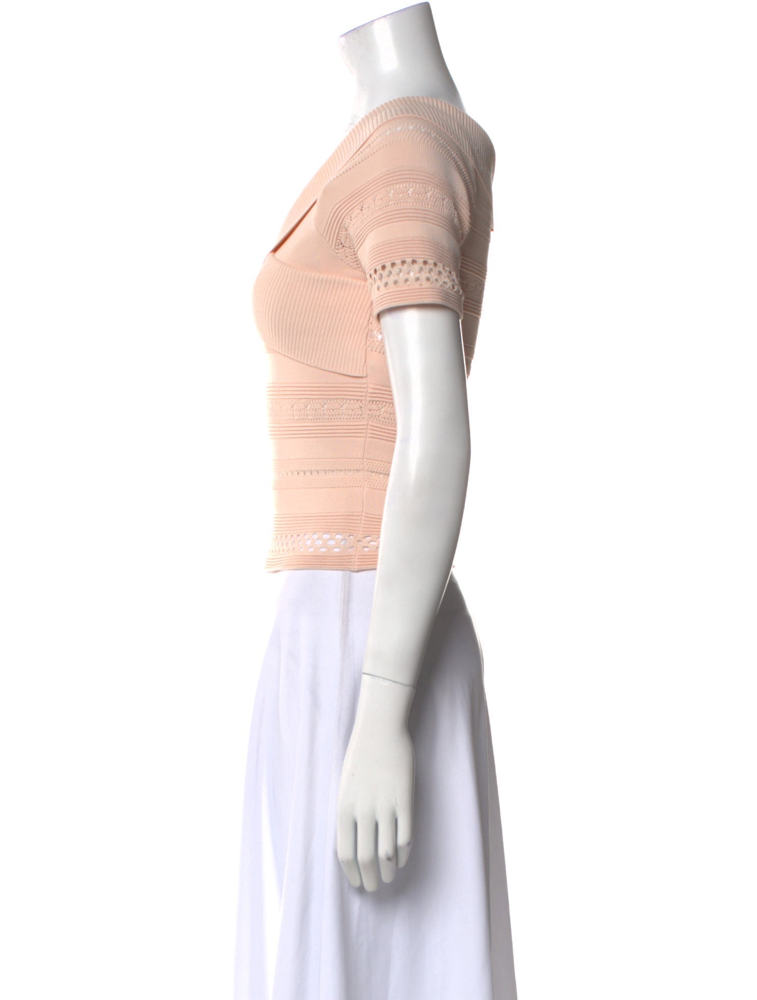 Sandro V-Neck Short Sleeve Crop Top