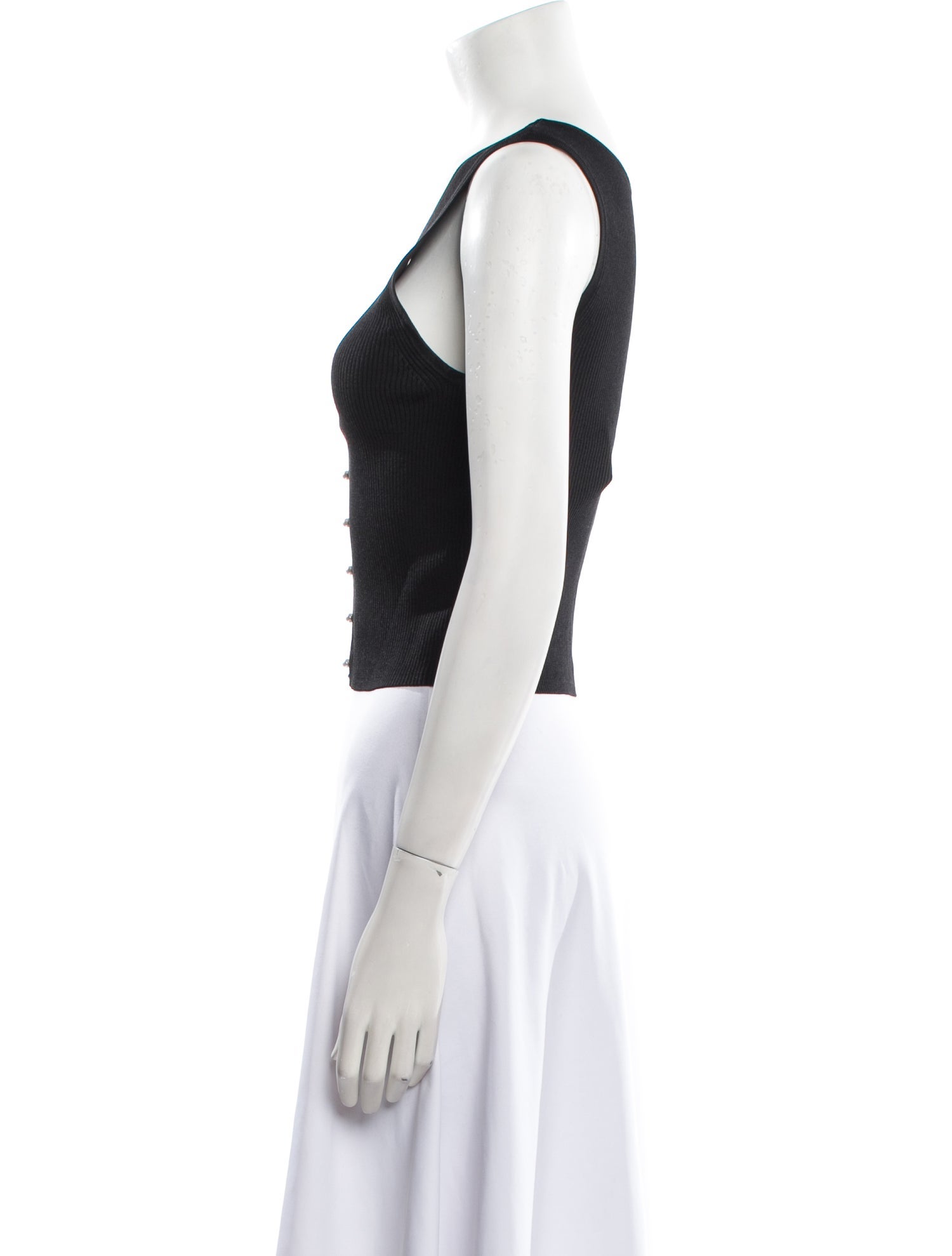 Sandro V-Neck Sleeveless Crop Top