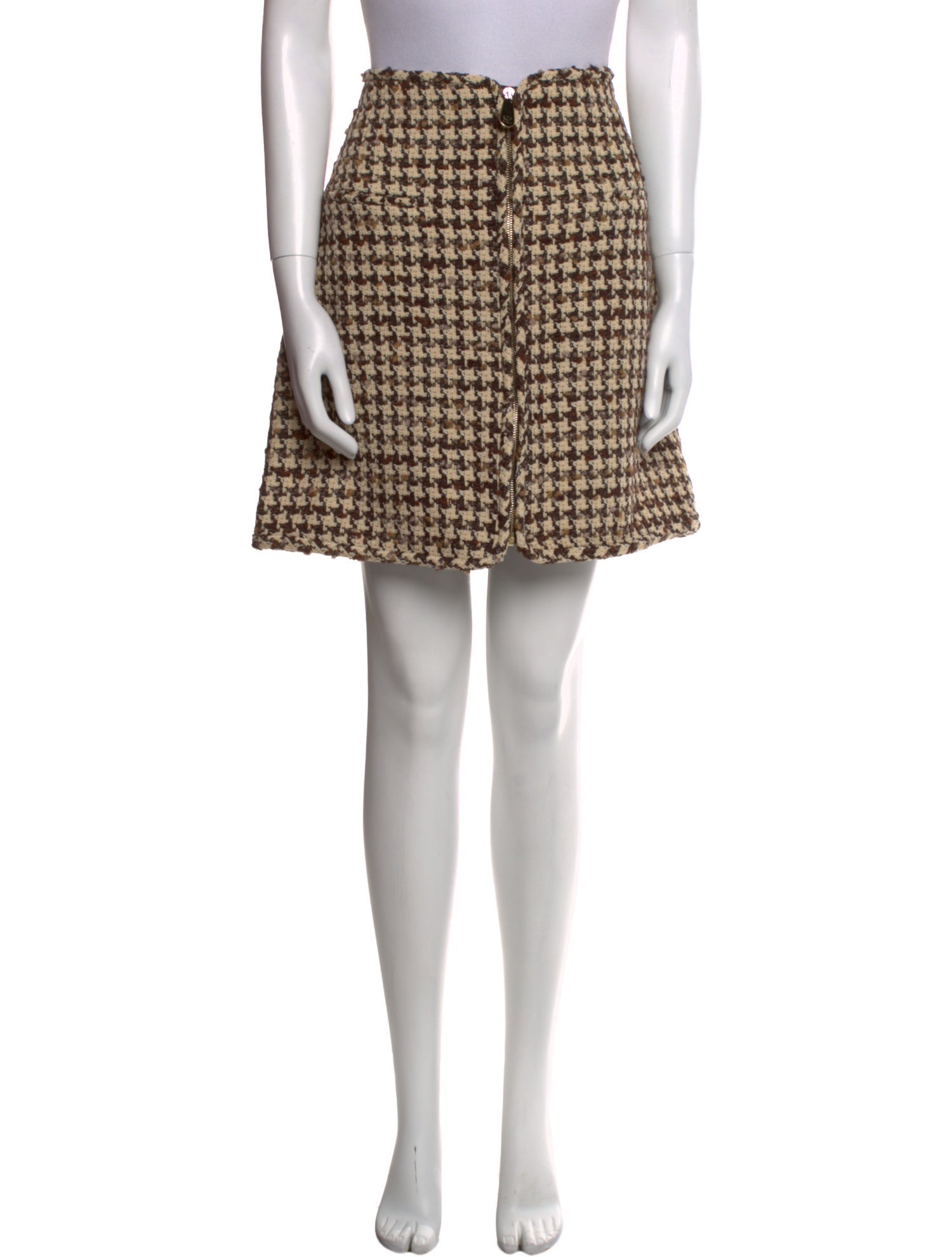 Sandro Houndstooth Print Knee-Length Skirt w/ Tags