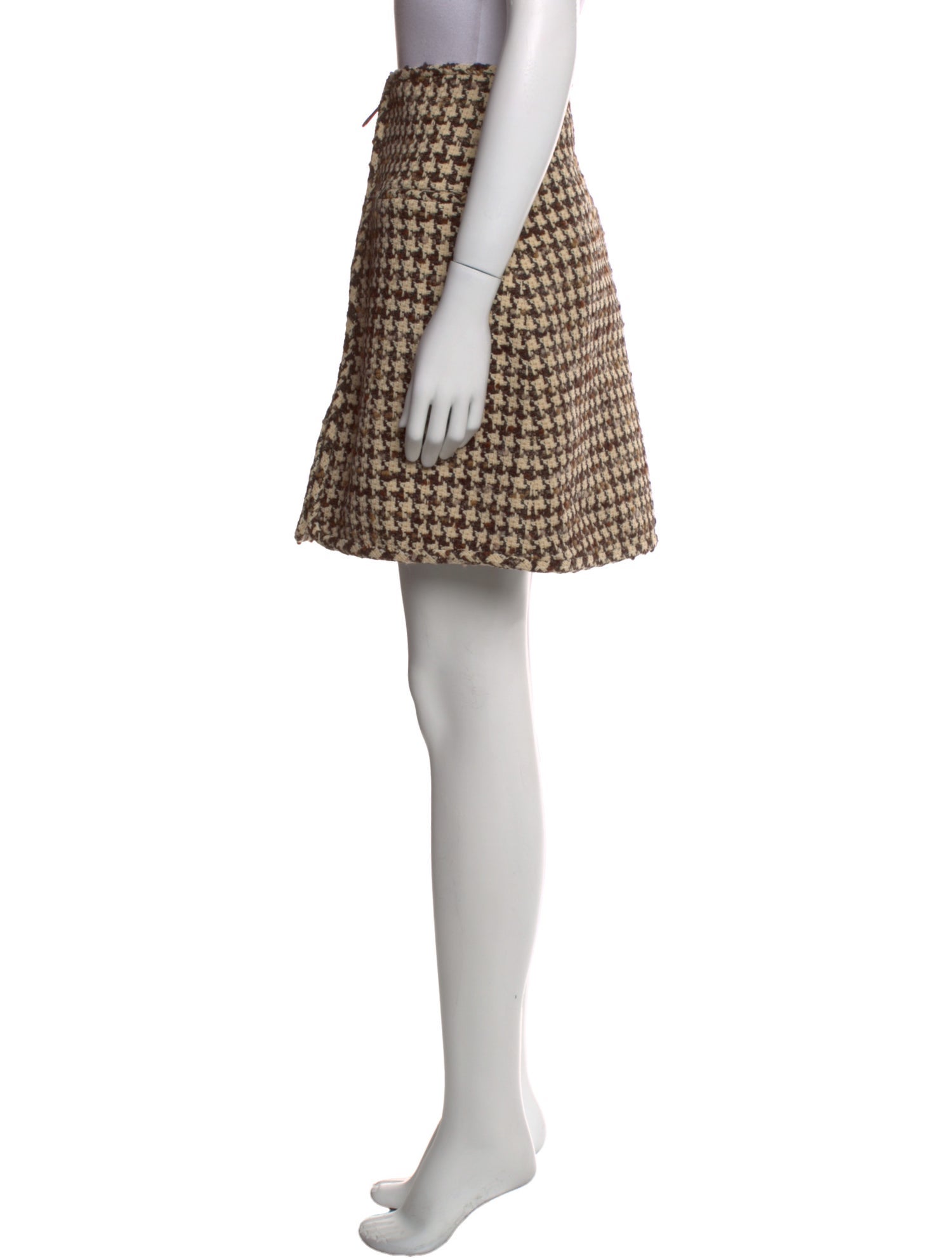 Sandro Houndstooth Print Knee-Length Skirt w/ Tags