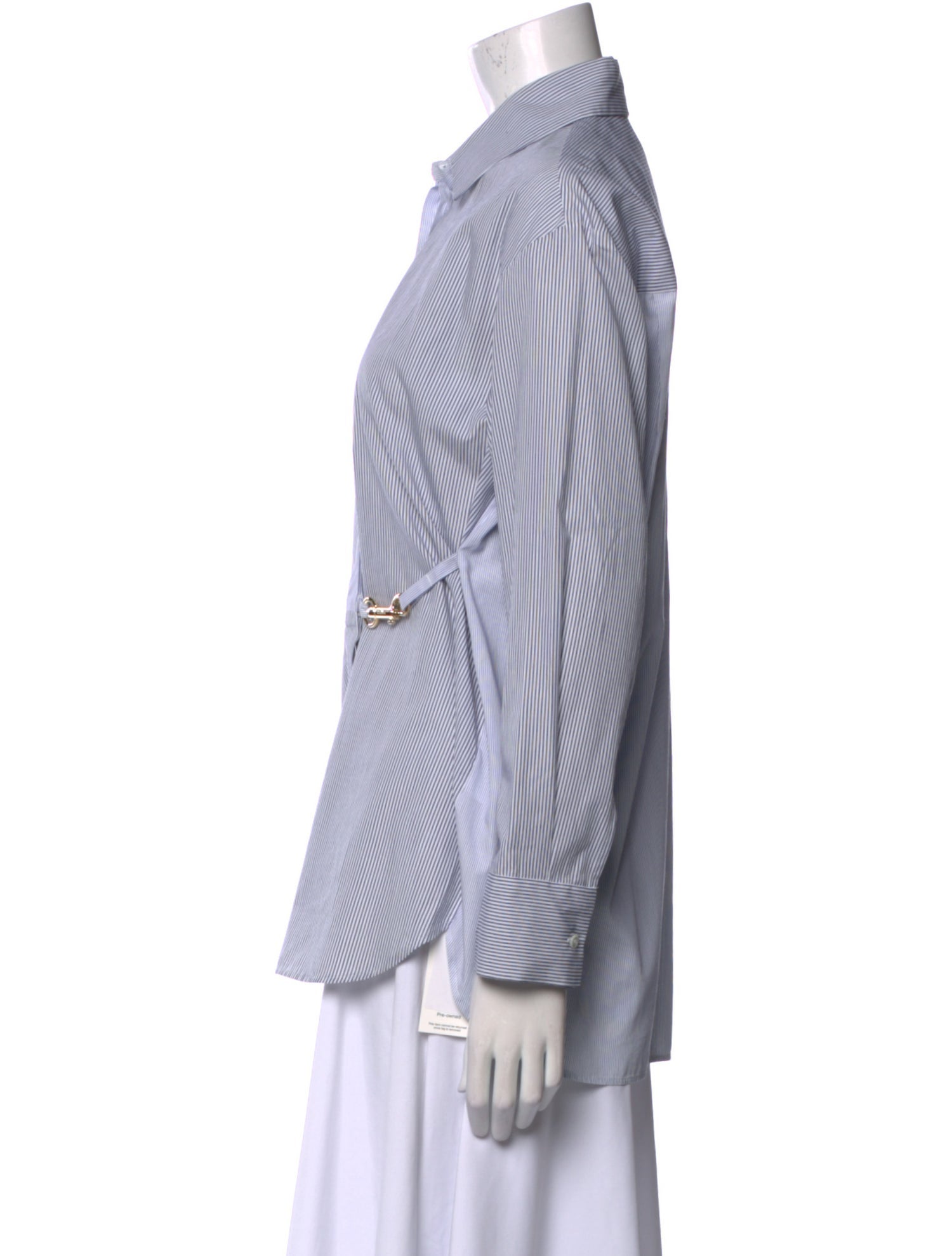 Sandro Striped Long Sleeve Button-Up Top