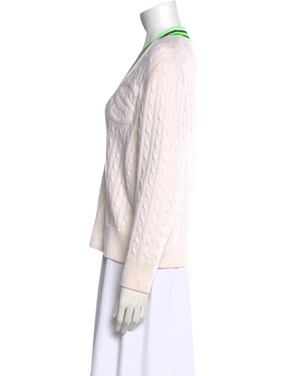 Sandro Wool Pullover Neutrals Braided Accents Lon… - image 2