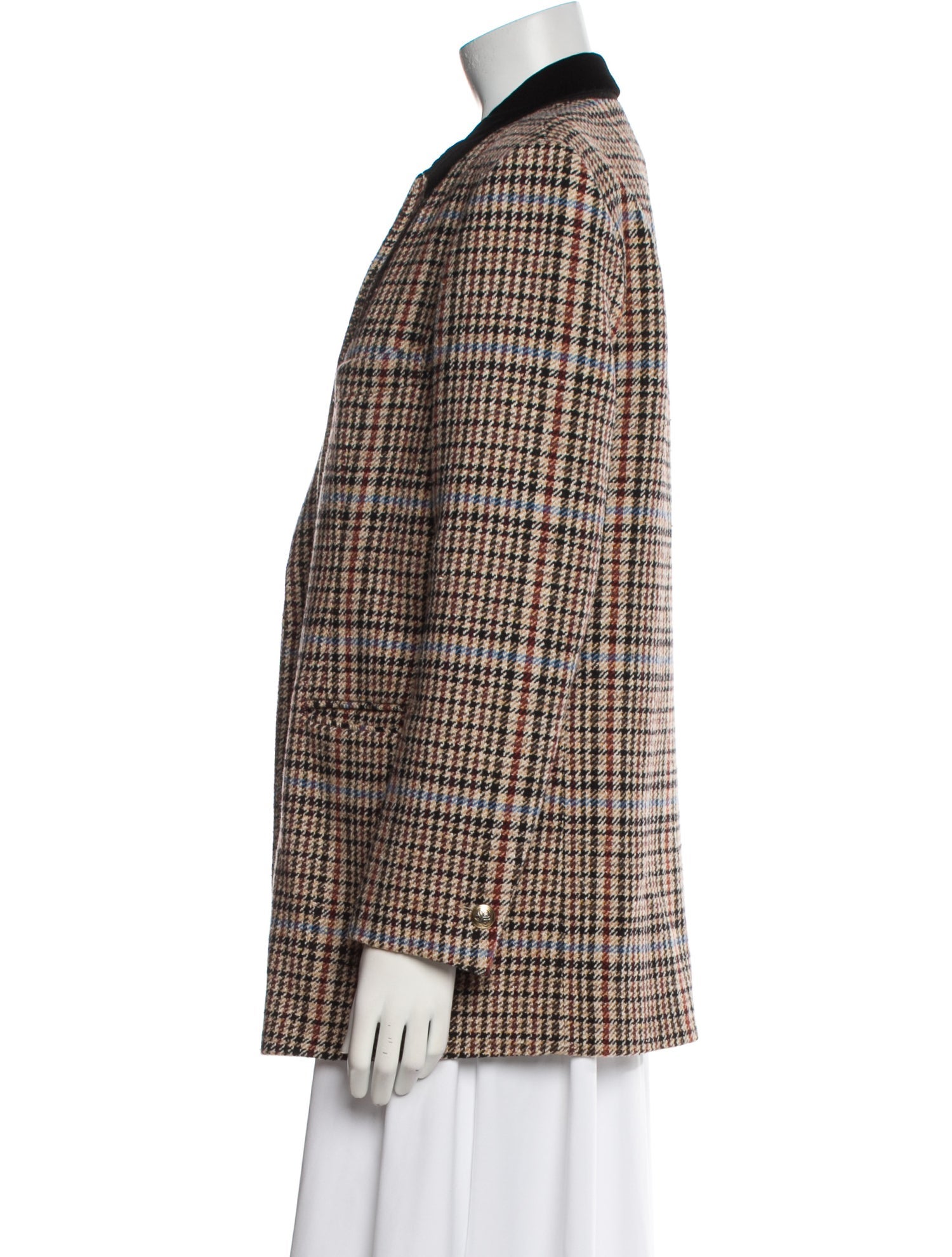 Sandro Plaid Print Blazer