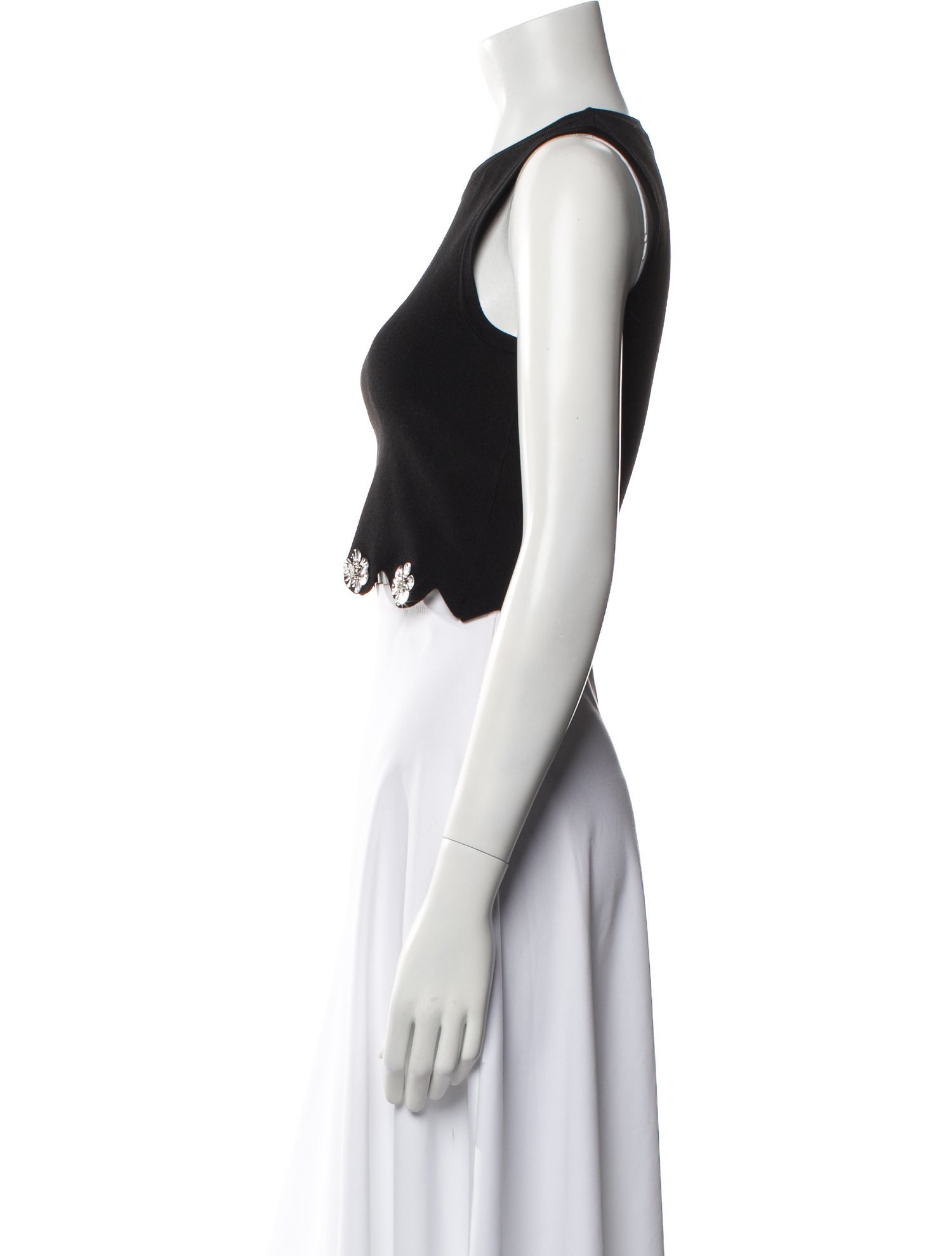 Sandro Crew Neck Sleeveless Crop Top