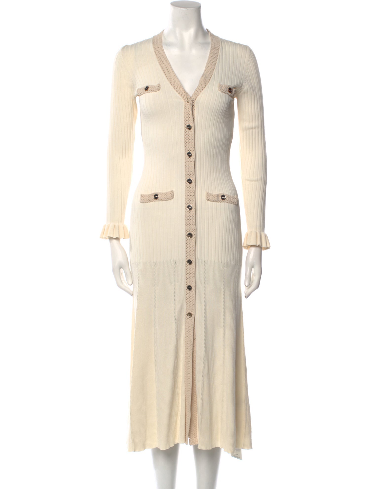 Sandro V-Neck Long Dress