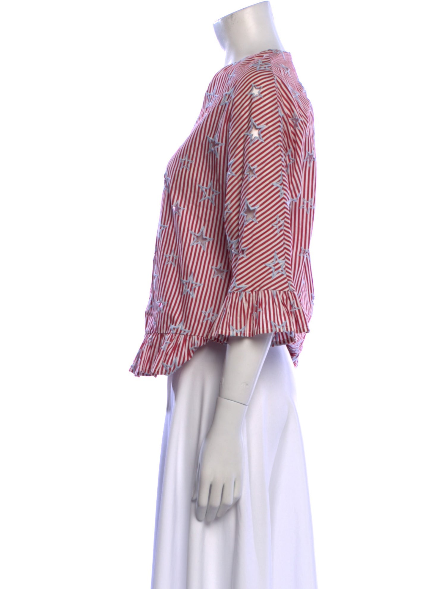 Sandro Striped V-Neck Crop Top