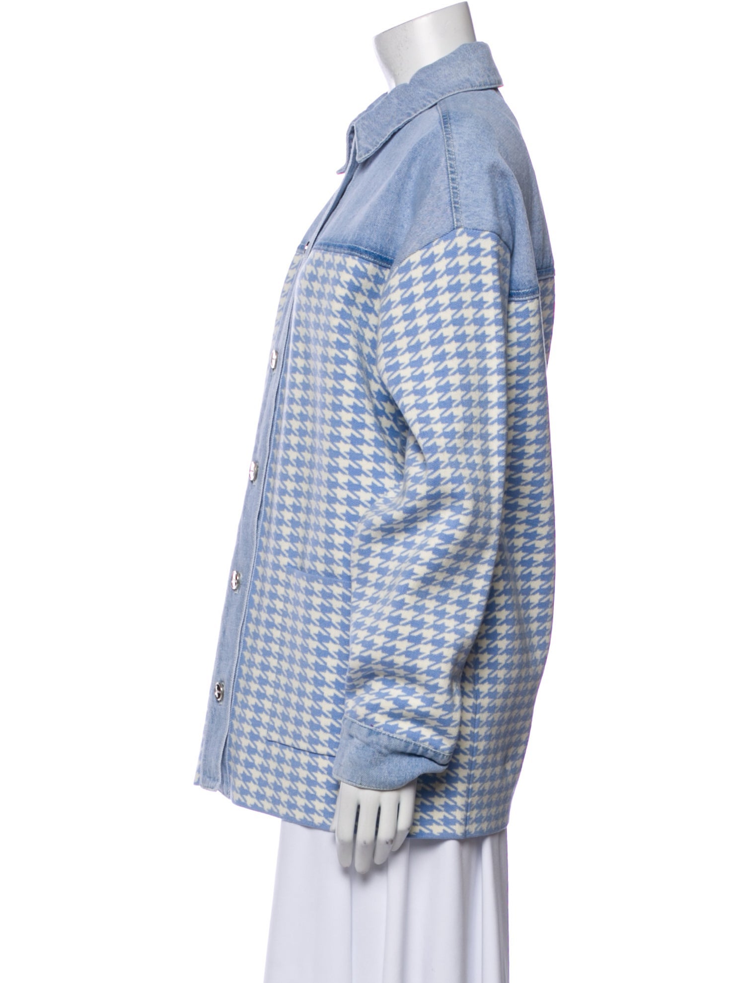 Sandro Plaid Print Denim Jacket w/ Tags
