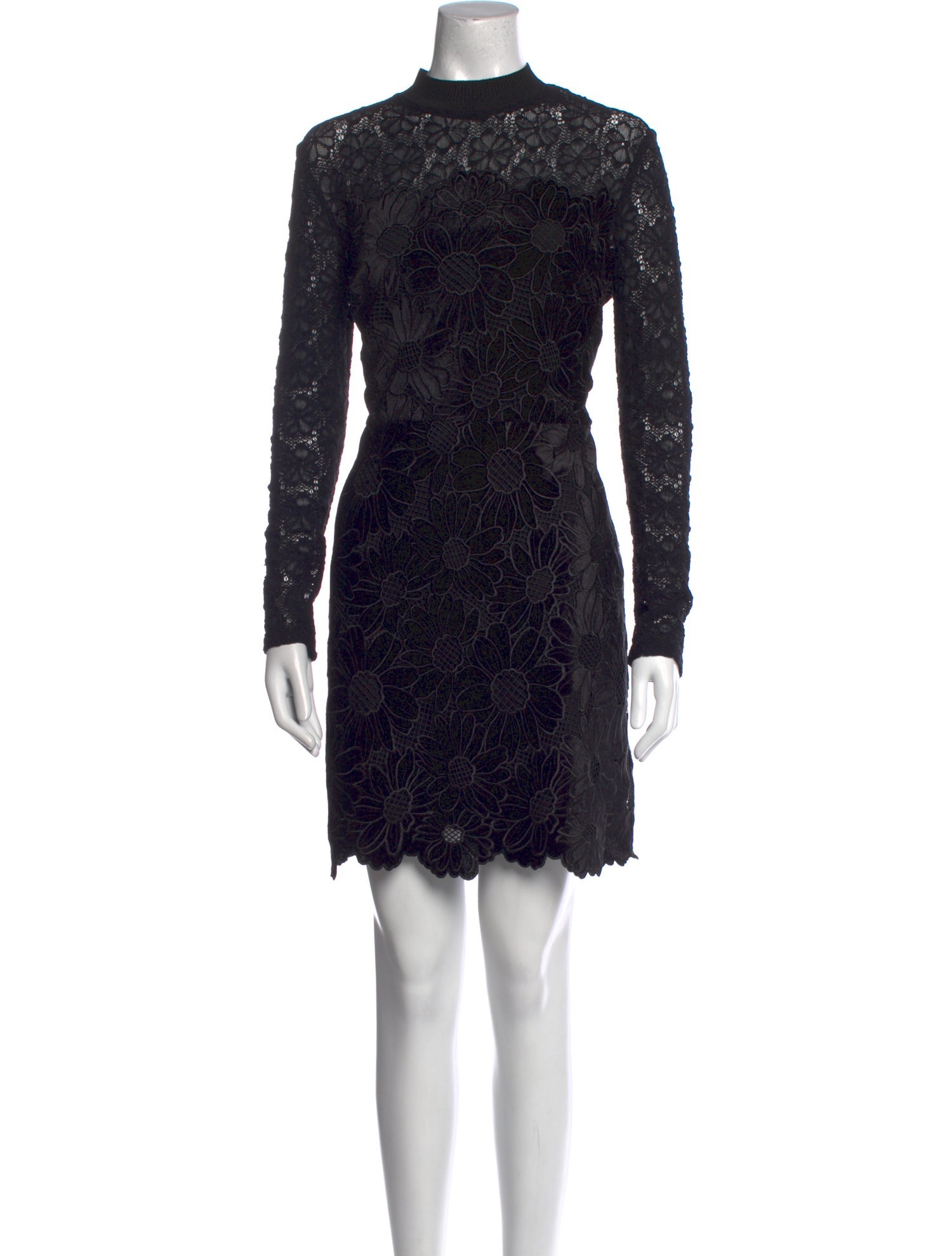 Sandro Lace Pattern Mini Dress