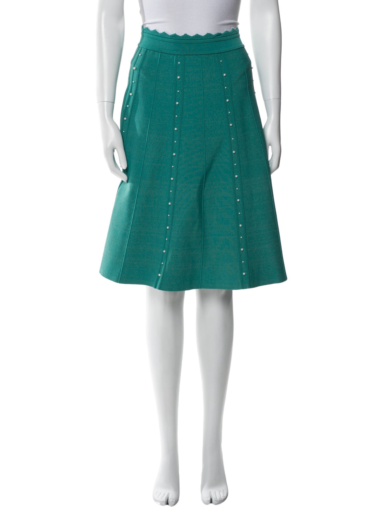 Sandro Beaded Accents Knee-Length Skirt