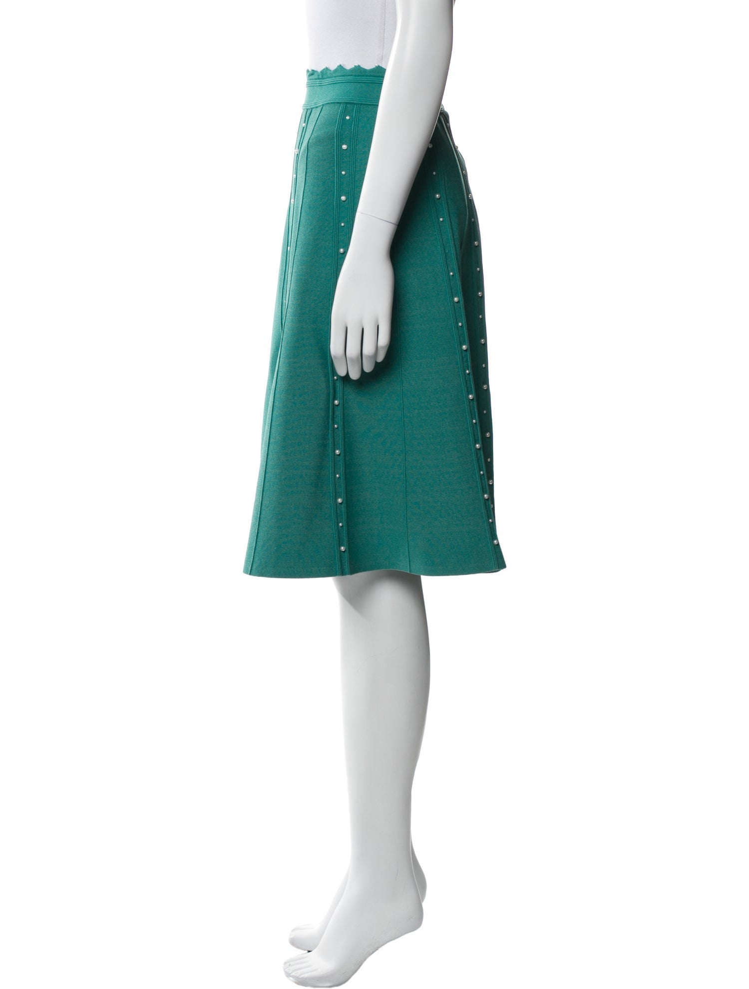 Sandro Beaded Accents Knee-Length Skirt