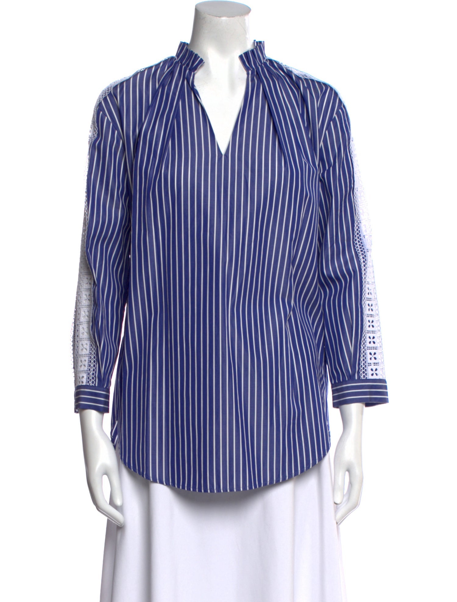 Sandro Striped V-Neck Blouse