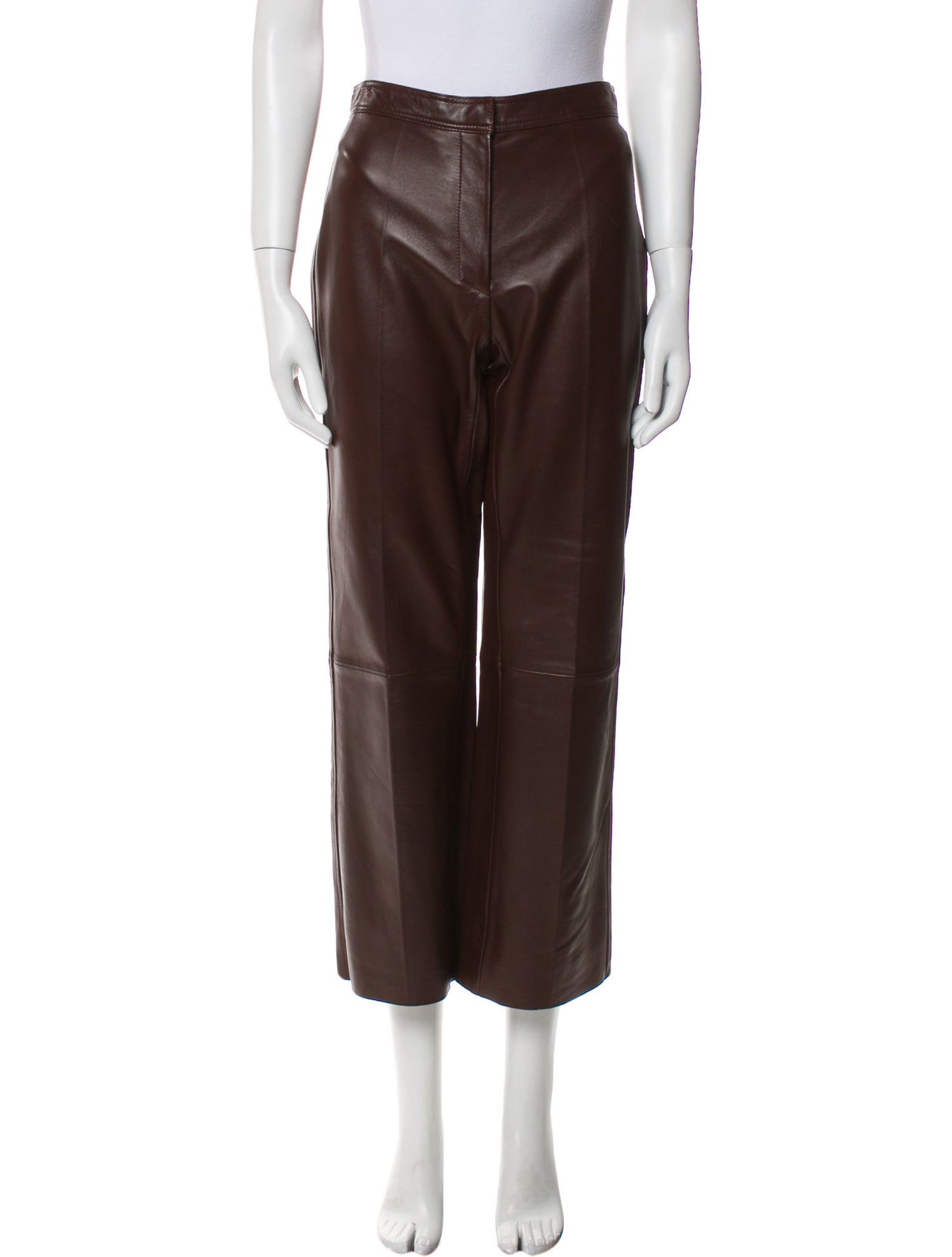 Sandro Lamb Leather Wide Leg Pants