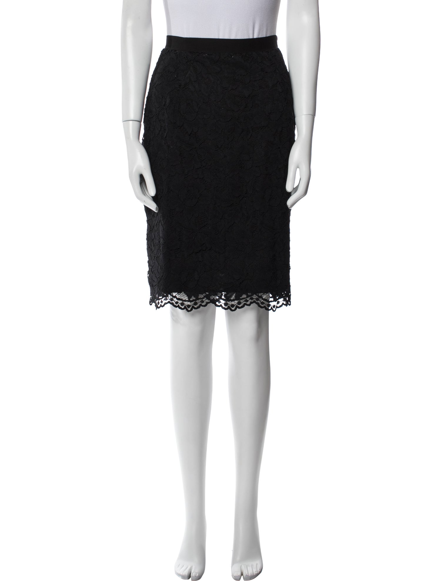 Sandro Scalloped Accent Knee-Length Skirt