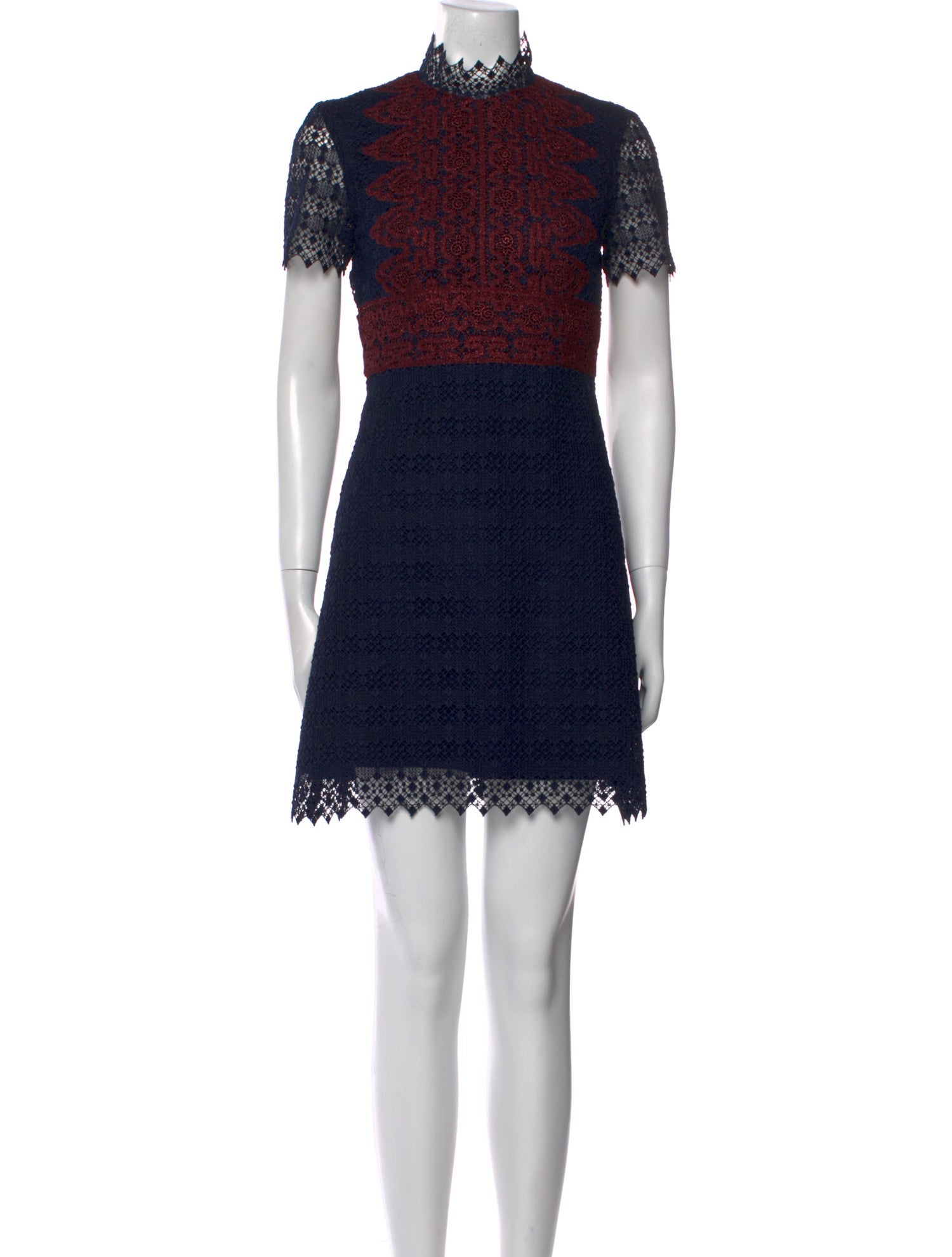 Sandro Lace Pattern Mini Dress