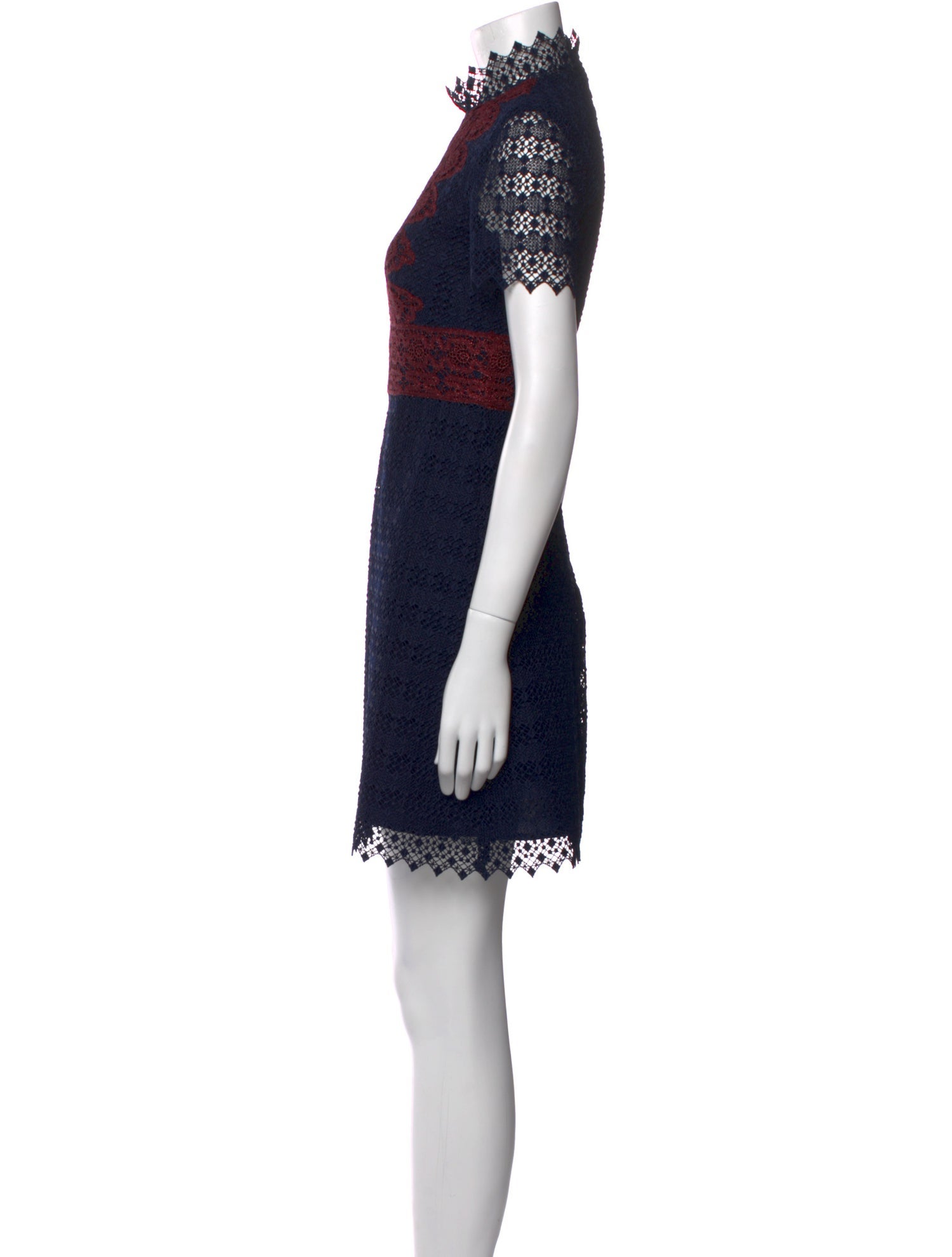 Sandro Lace Pattern Mini Dress