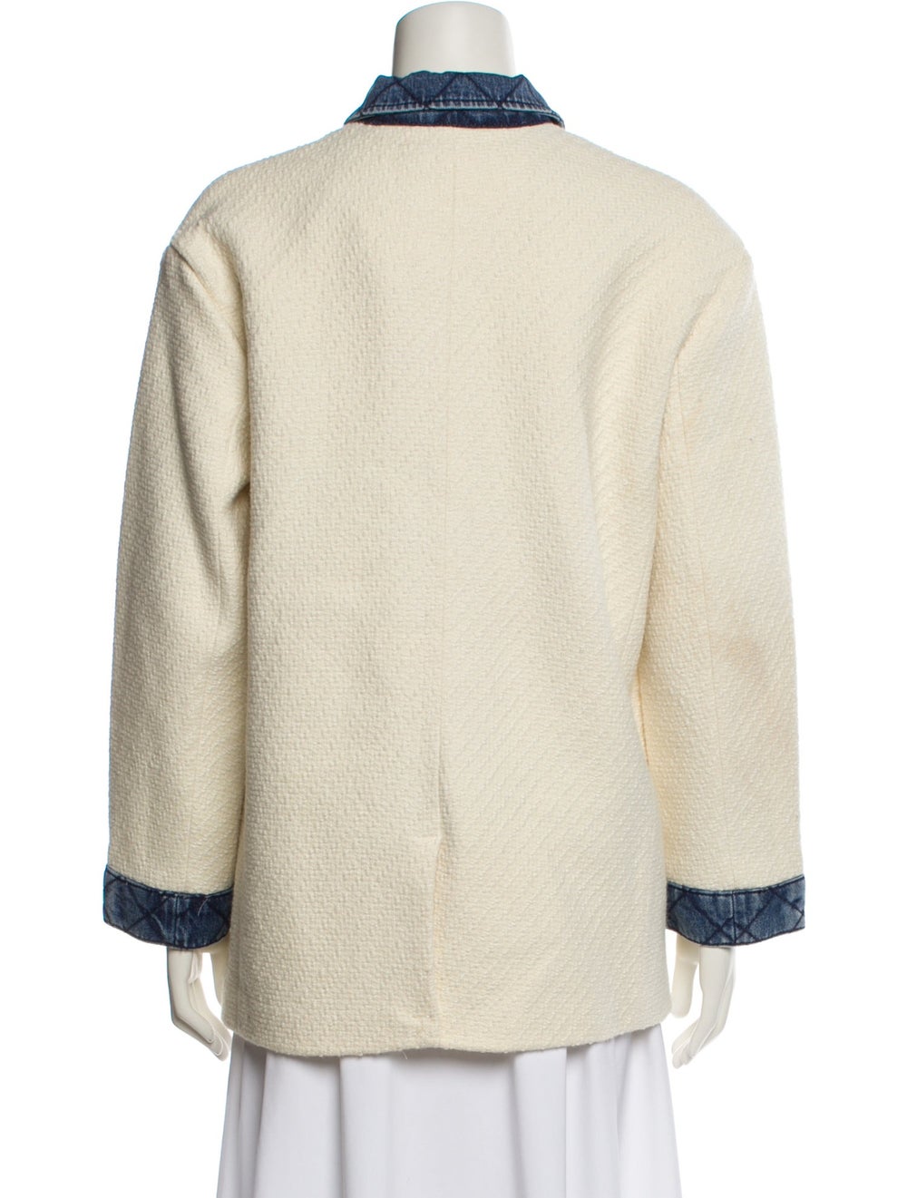 Sandro Wool Utility Jacket Neutrals Colorblock Pa… - image 3