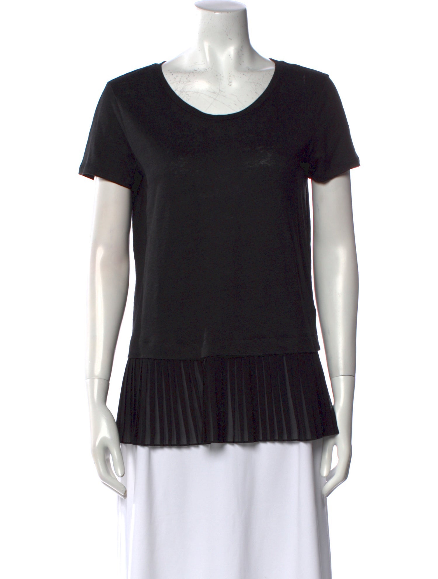 Sandro Linen Scoop Neck T-Shirt