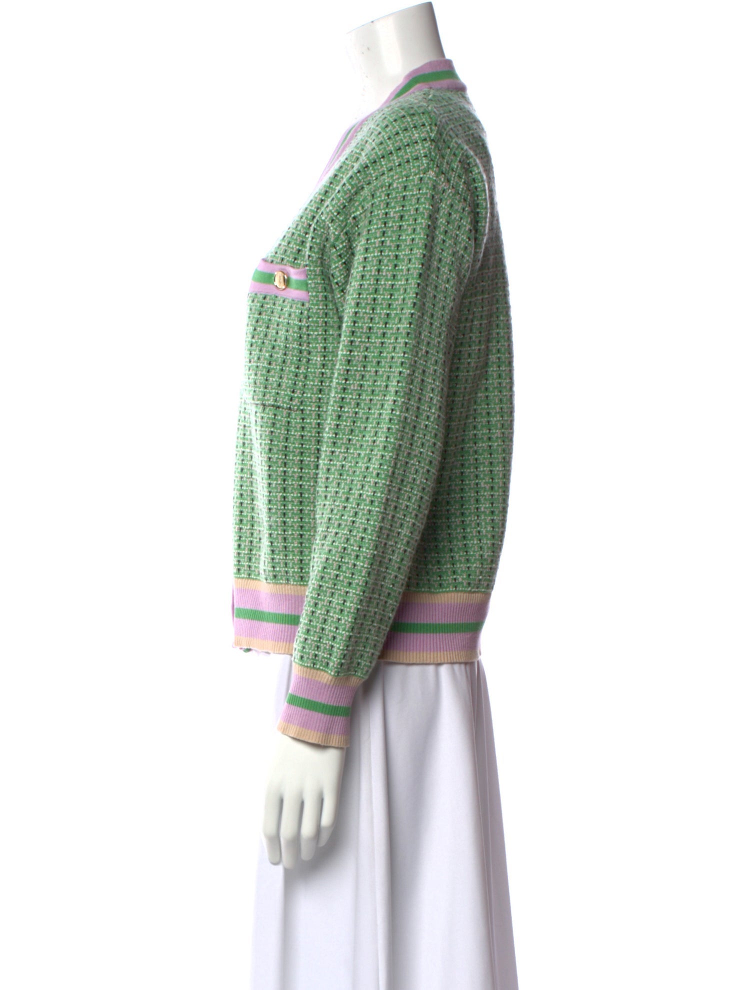 Sandro Striped V-Neck Sweater