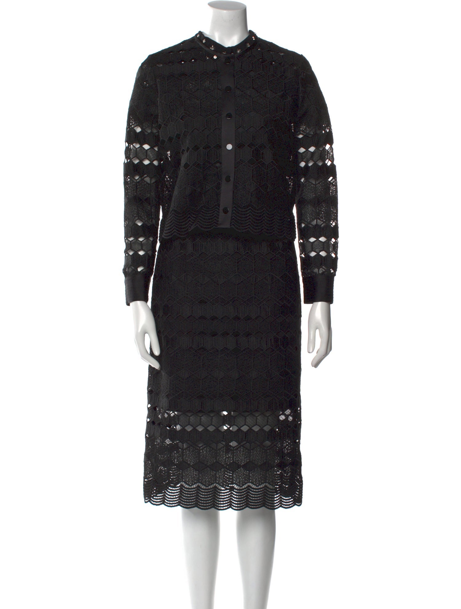 Sandro Lace Pattern Midi Length Dress