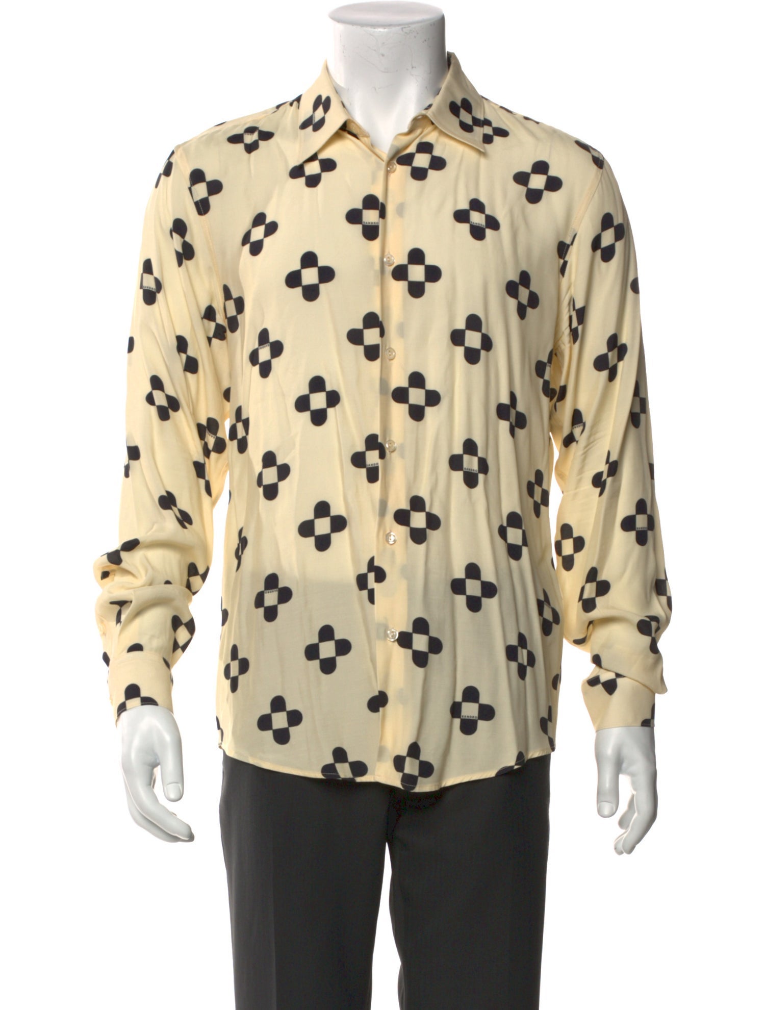 Sandro Floral Print Long Sleeve Shirt